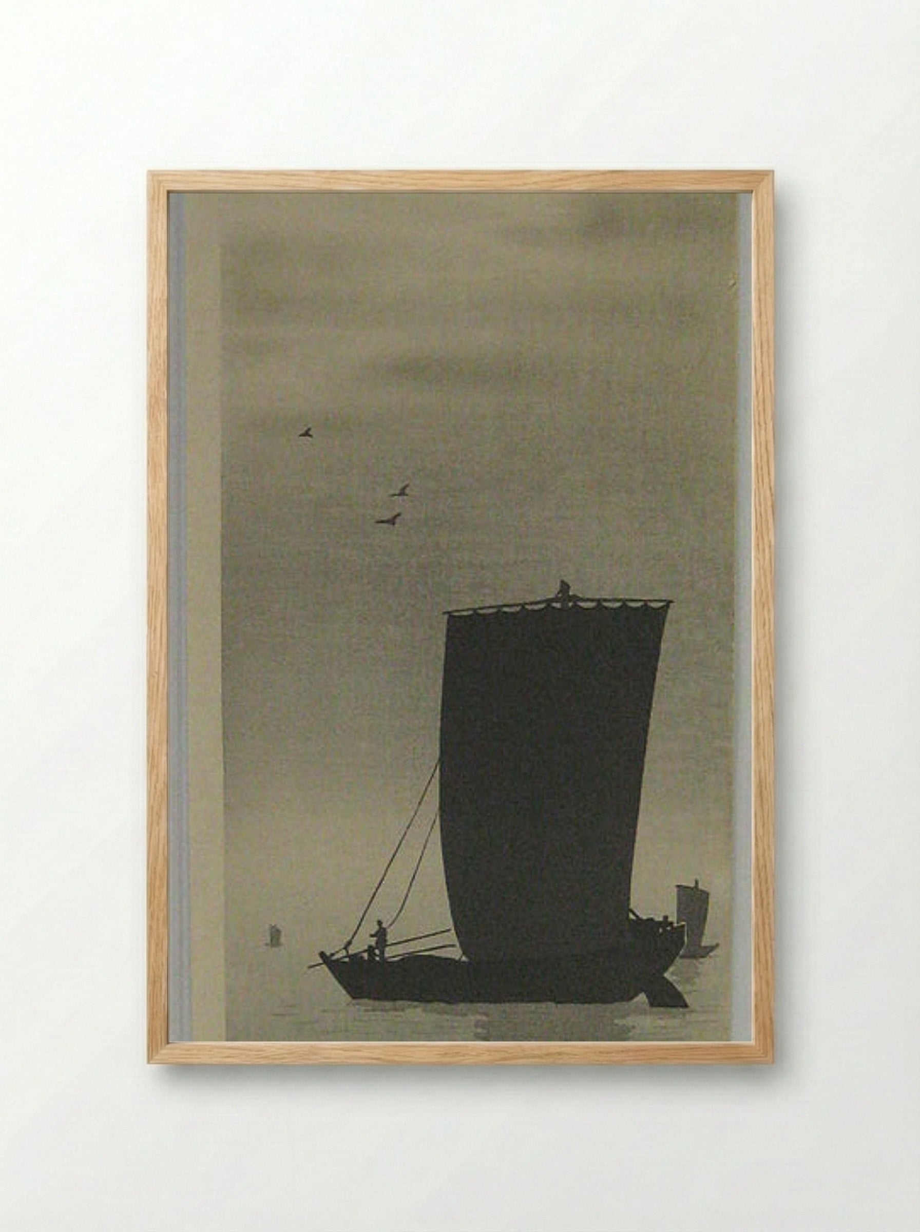 Fishing Boats at Sea - Fine Art Print - Framed Print Wood