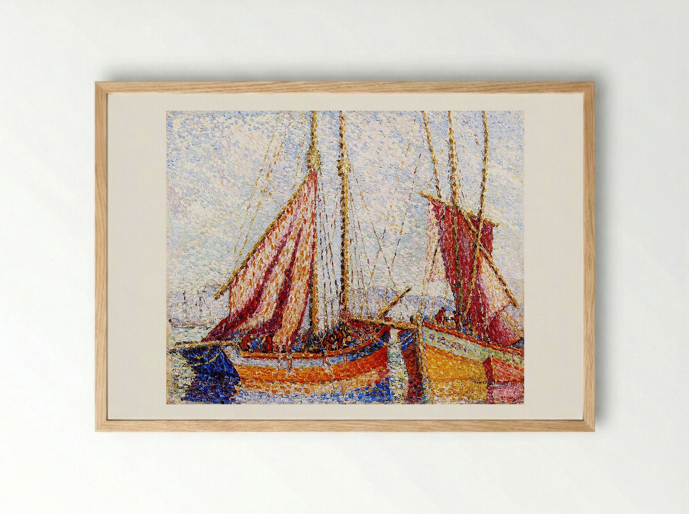 Sailboats - Henri-Edmond Cross - Framed Print Wood