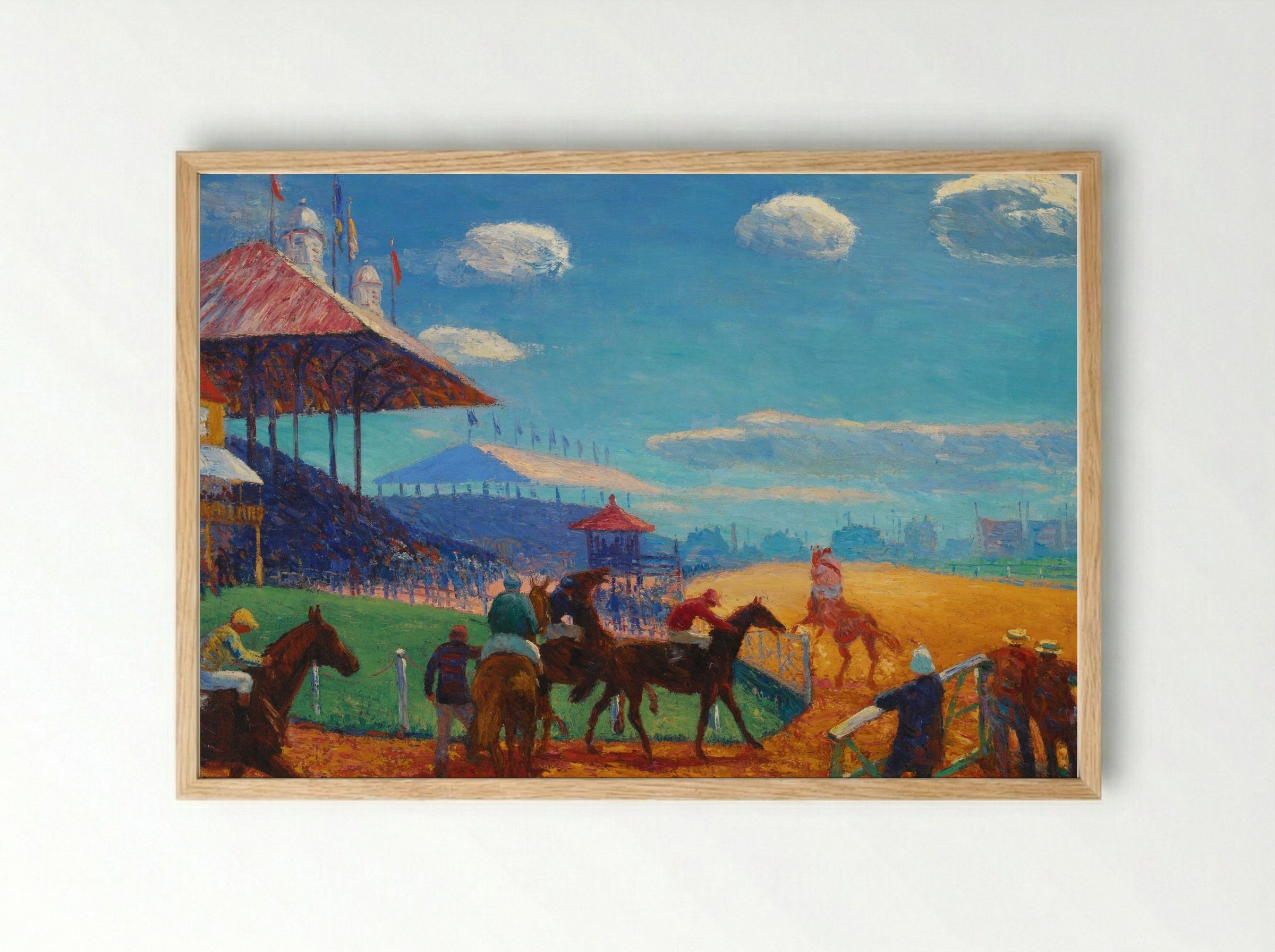 Race Track - William James Glackens - Framed Print Wood