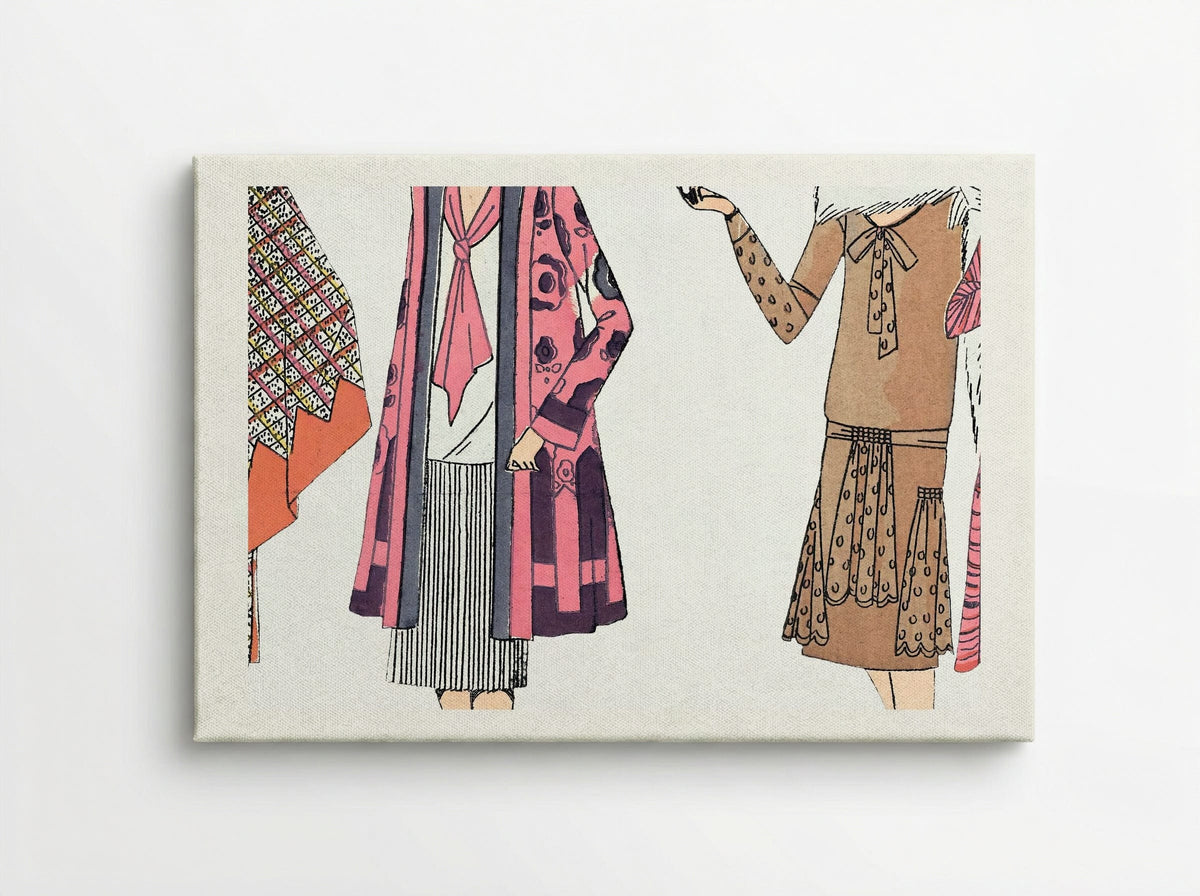 Flapper Dresses (Fashion Plate) - Fine Art Print - Canvas