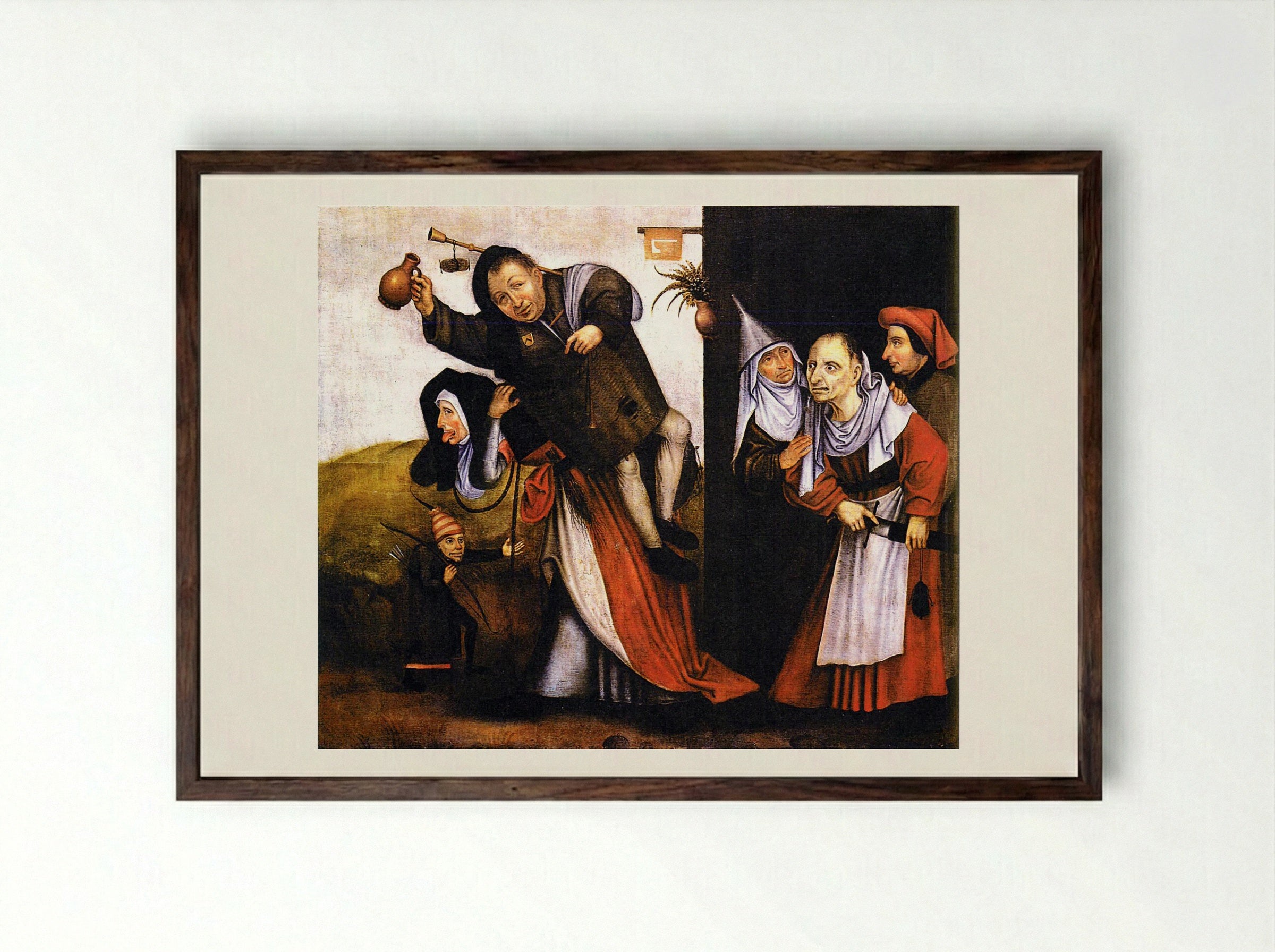 A Tavern Quarrel - Fine Art Print - Framed Print Dark Wood