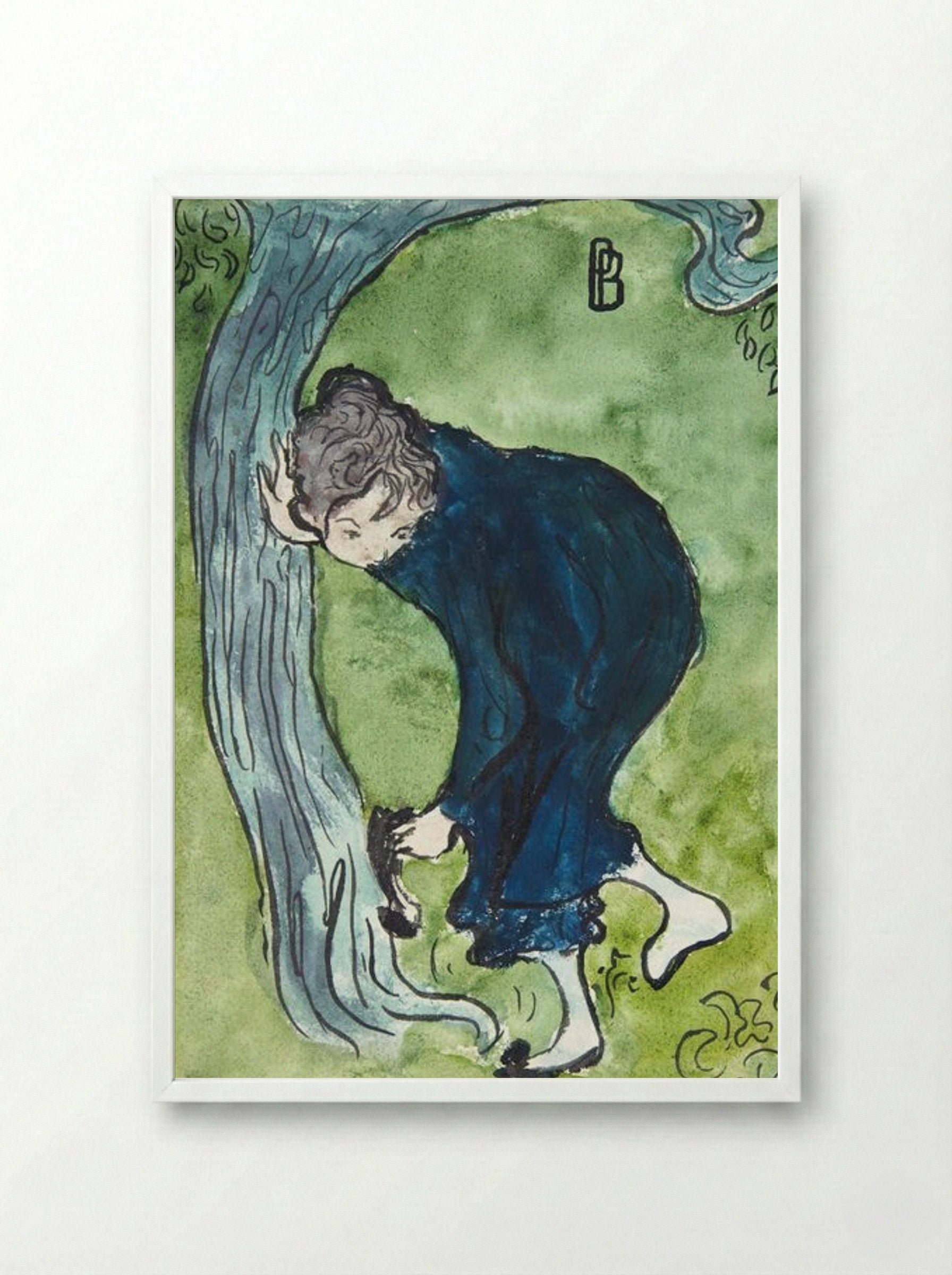 The False Step - Pierre Bonnard - Framed Print White