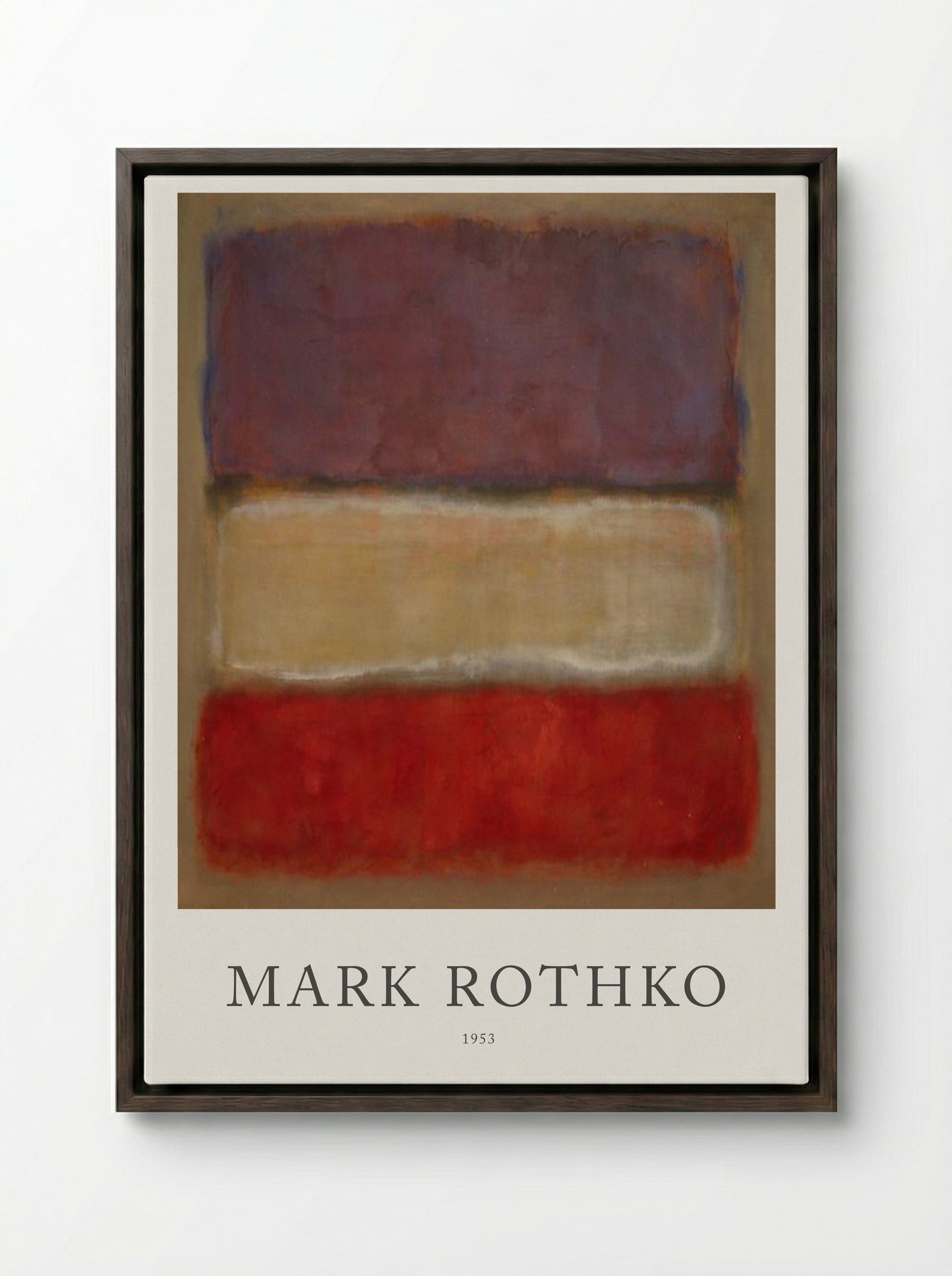 Untitled (Three Rectangles, Colour Field Painting) - Mark Rothko - Framed Canvas Dark Wood
