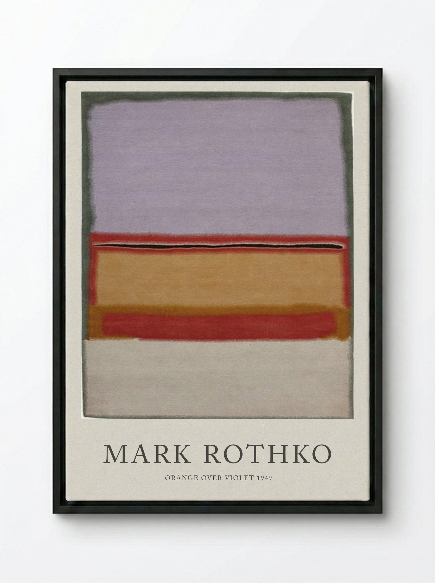 Orange Over Violet - Mark Rothko - Framed Canvas Black