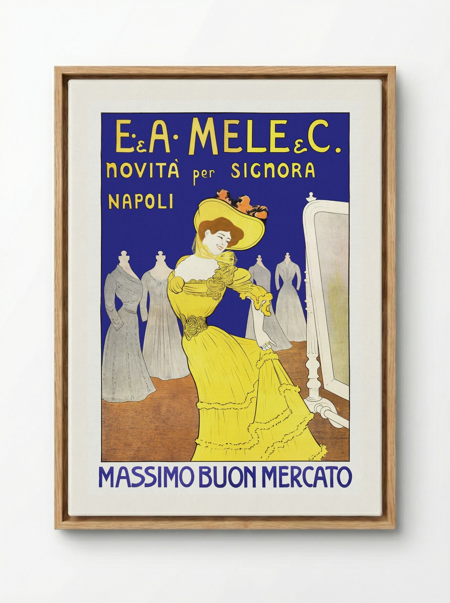 E. & A. Mele & C. - Novita per Signora - Leonetto Cappiello - Framed Canvas Wood