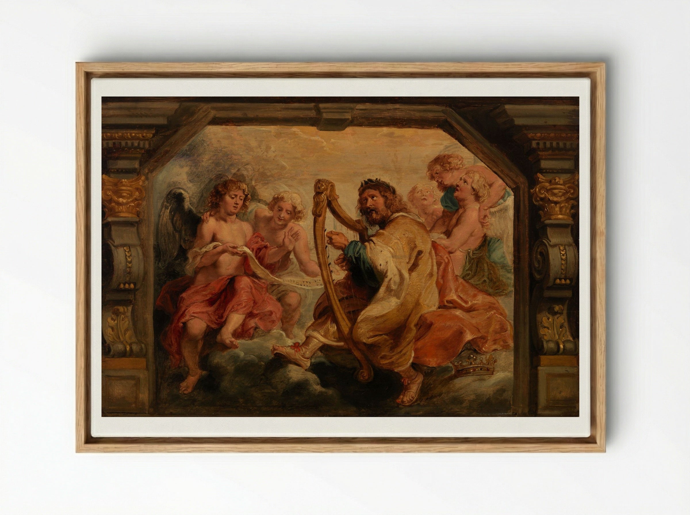 King David Playing the Harp - Peter Paul Rubens - Framed Canvas Wood