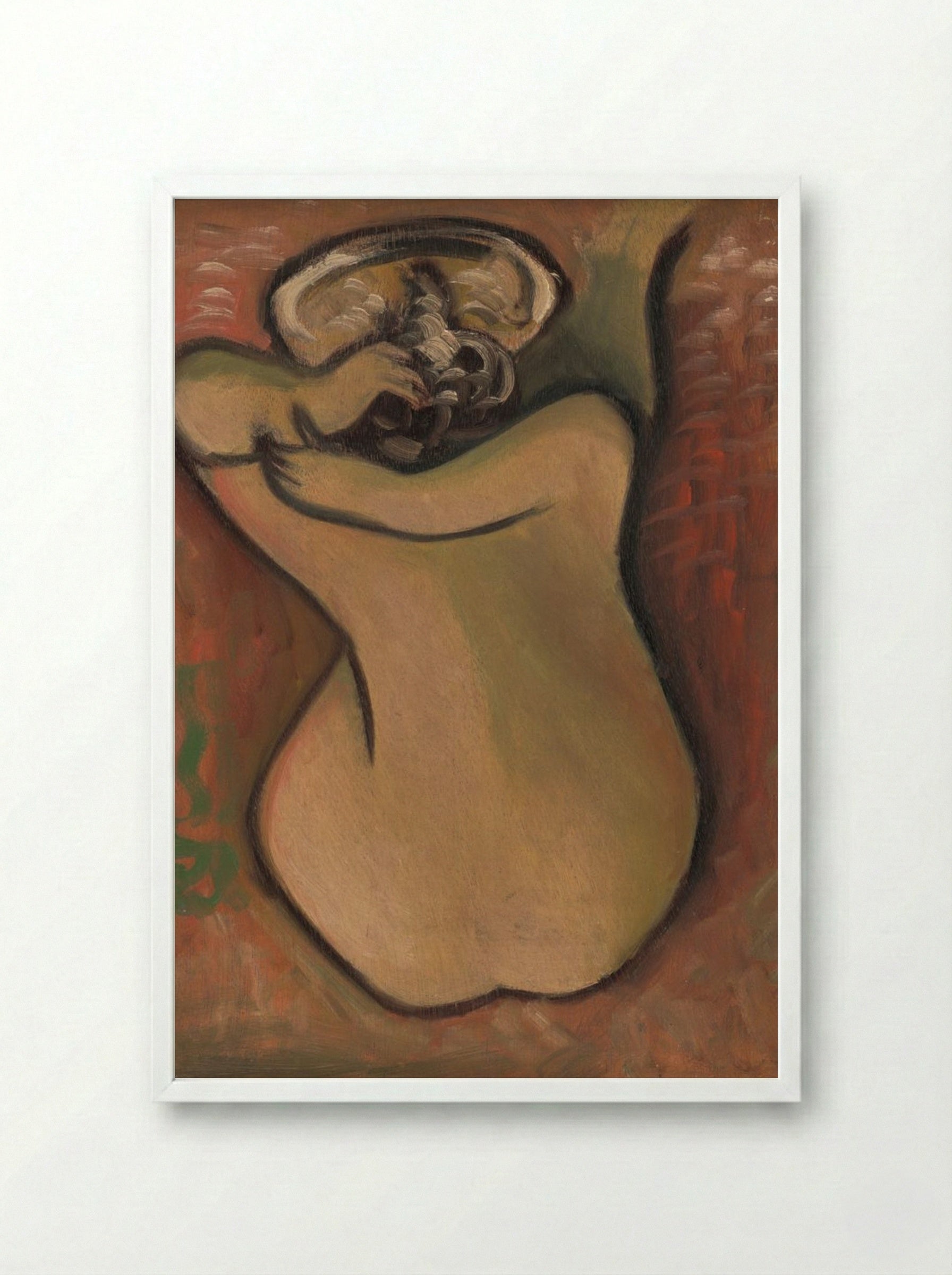 Woman Washing Herself - Mikuláš Galanda - Framed Print White