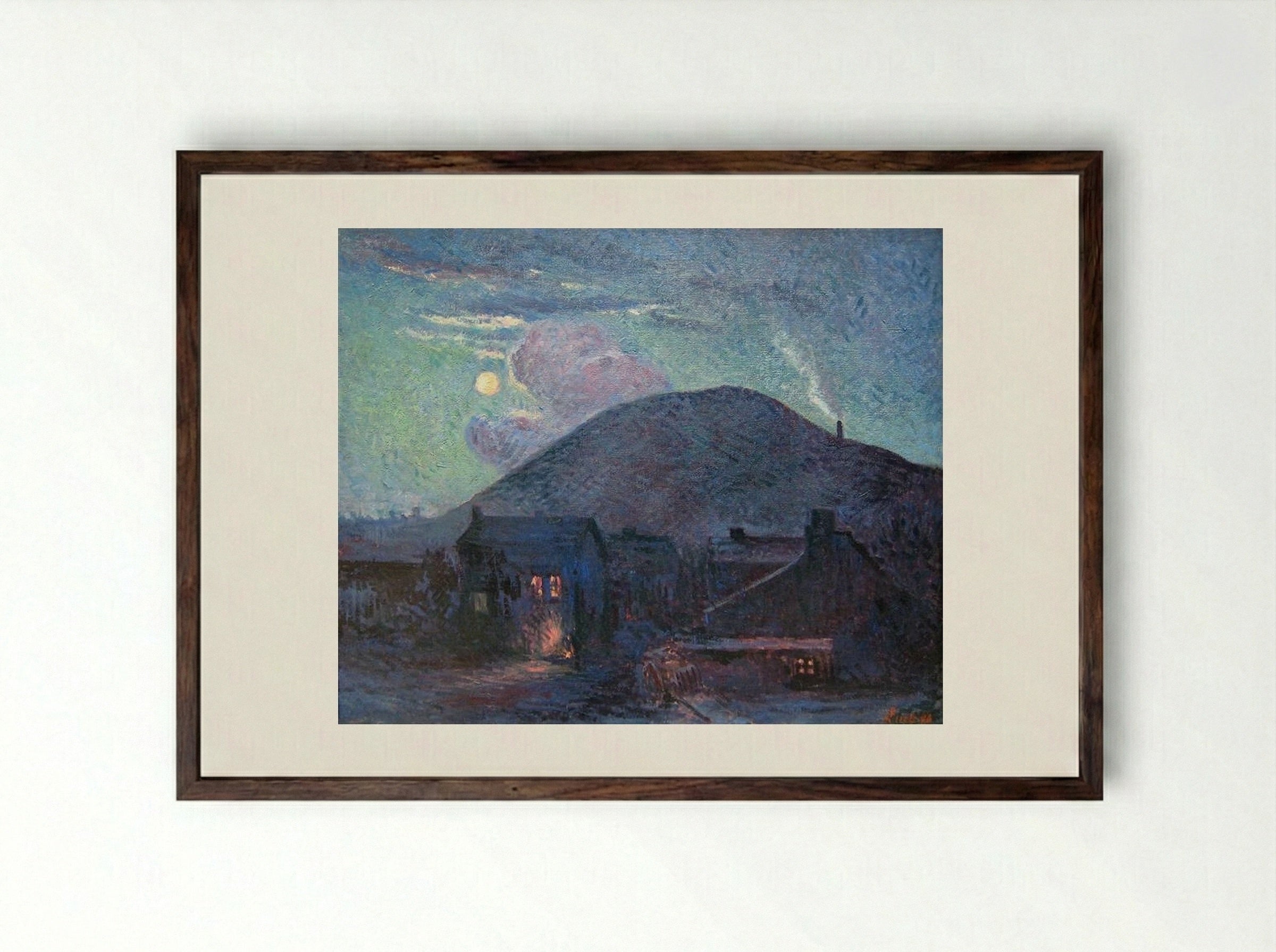 Terril De Charbonnage - Maximilien Luce - Framed Print Dark Wood
