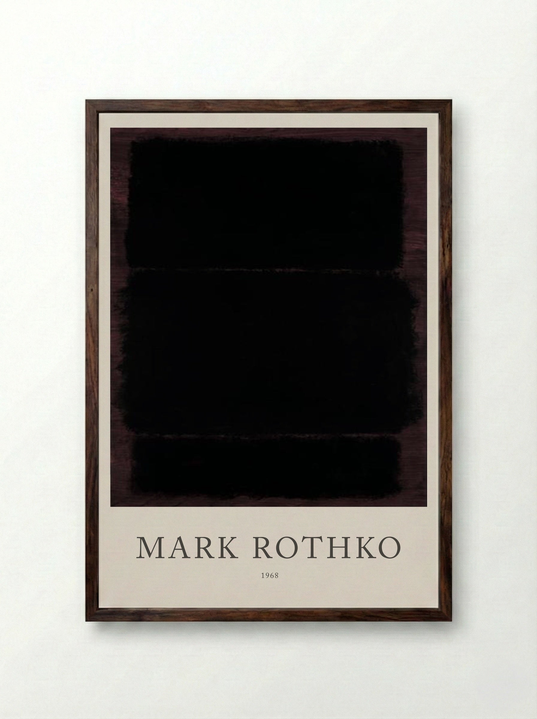 Untitled (Three Black Rectangles) - Mark Rothko - Framed Print Dark Wood