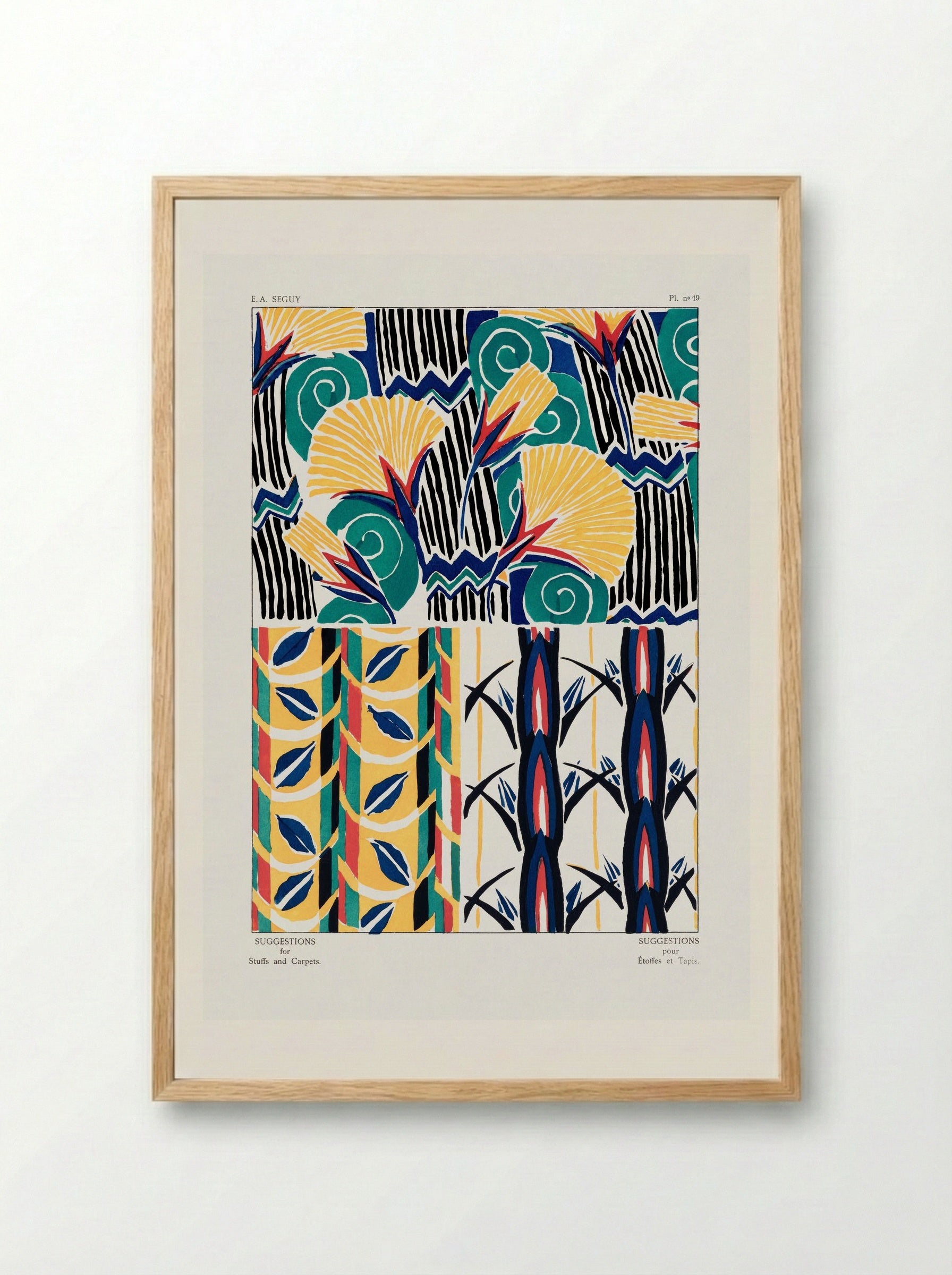 Suggestions for Stuffs and Carpets, Plate 19 - Émile-Allain Séguy - Framed Print Wood