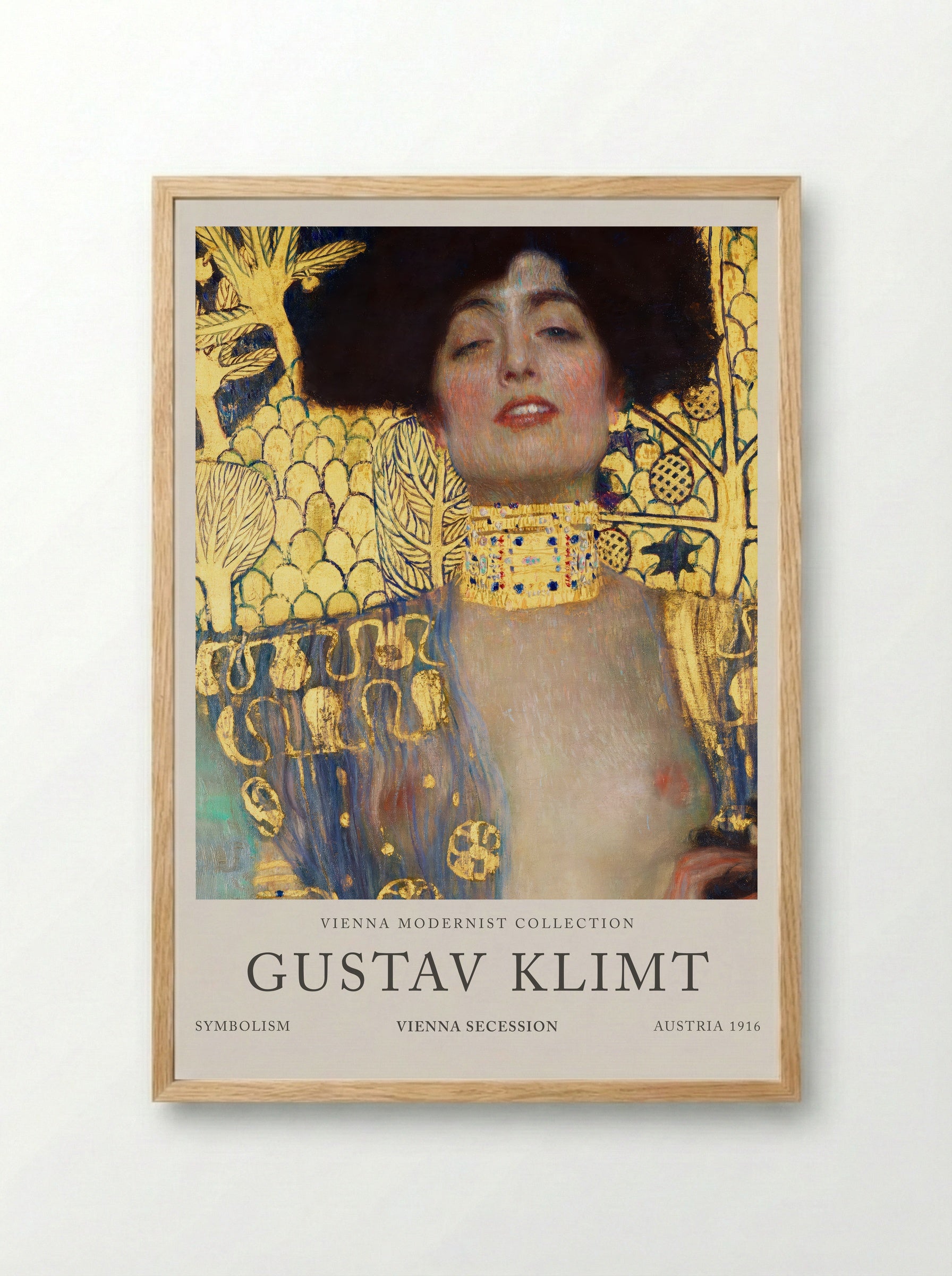 Judith and the Head of Holofernes - Gustav Klimt - Framed Print Wood