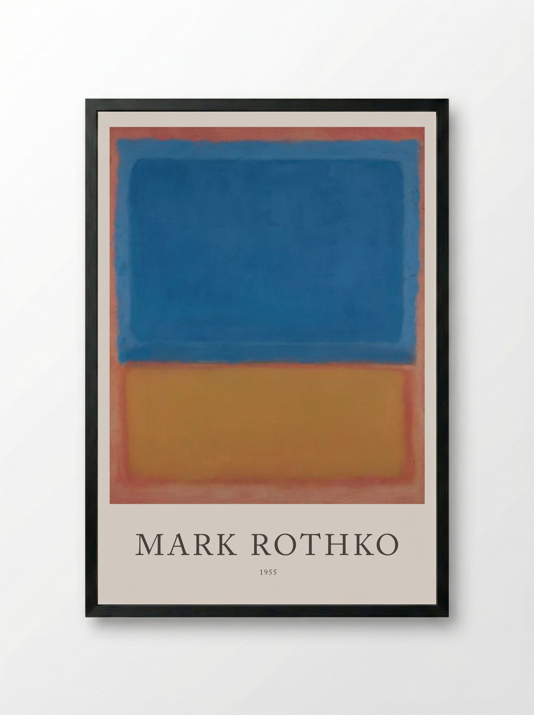 Untitled (Blue and Yellow Rectangles) - Mark Rothko - Framed Print Black