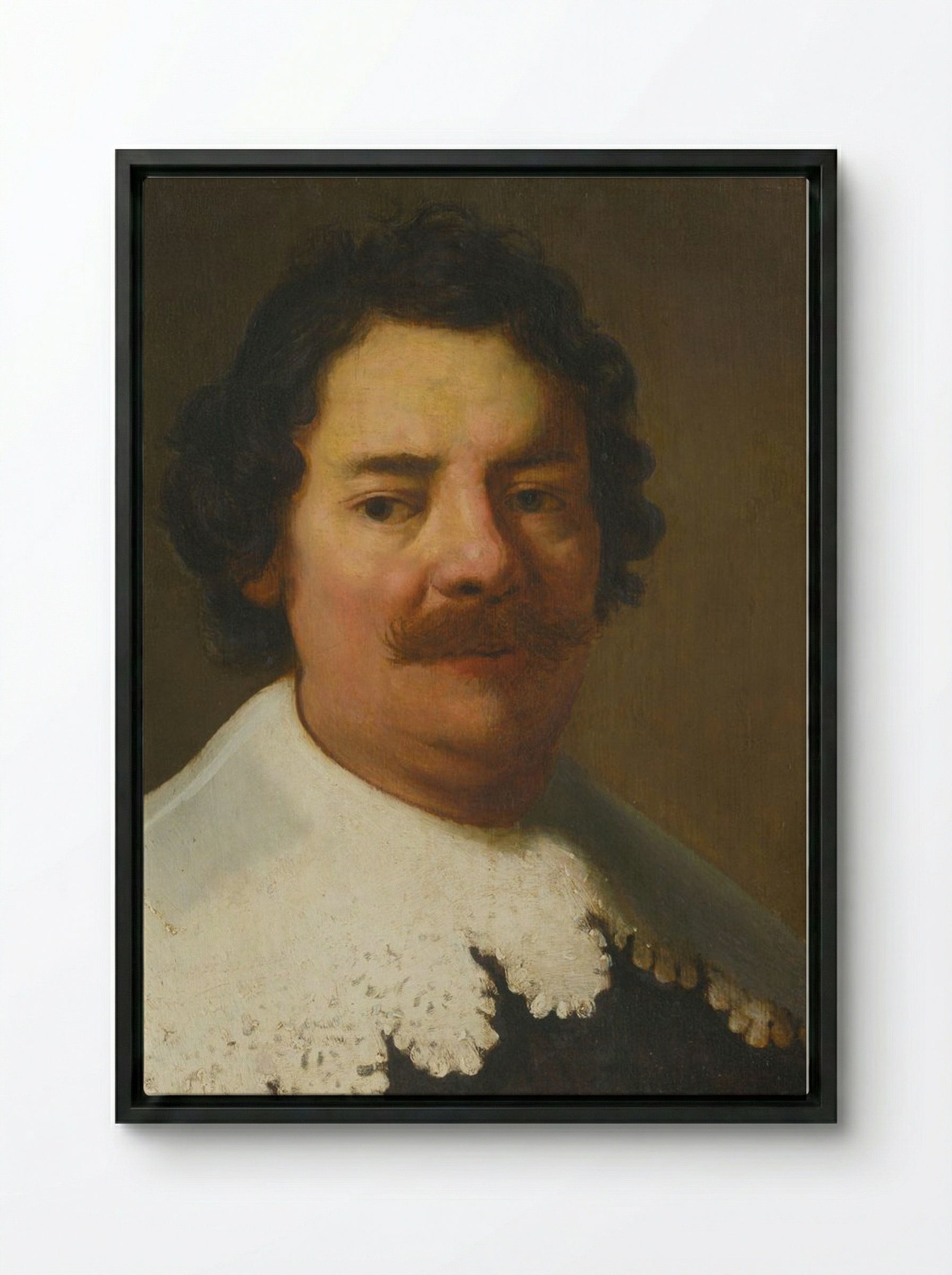 Portrait of Willem Burchgraeff - Bartholomeus van der Helst - Framed Canvas Black