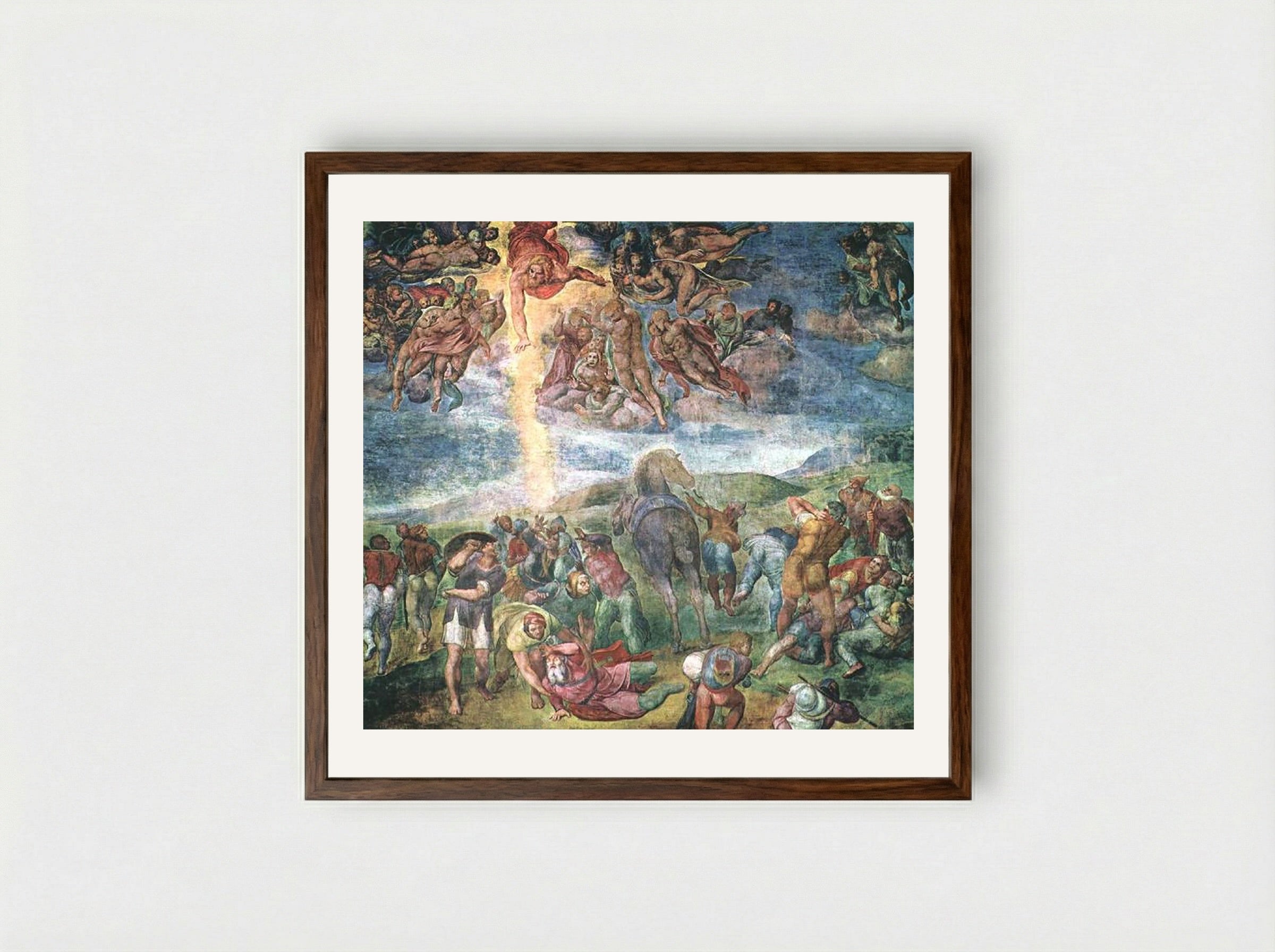 The Conversion of Saul - Michelangelo - Framed Print Dark Wood