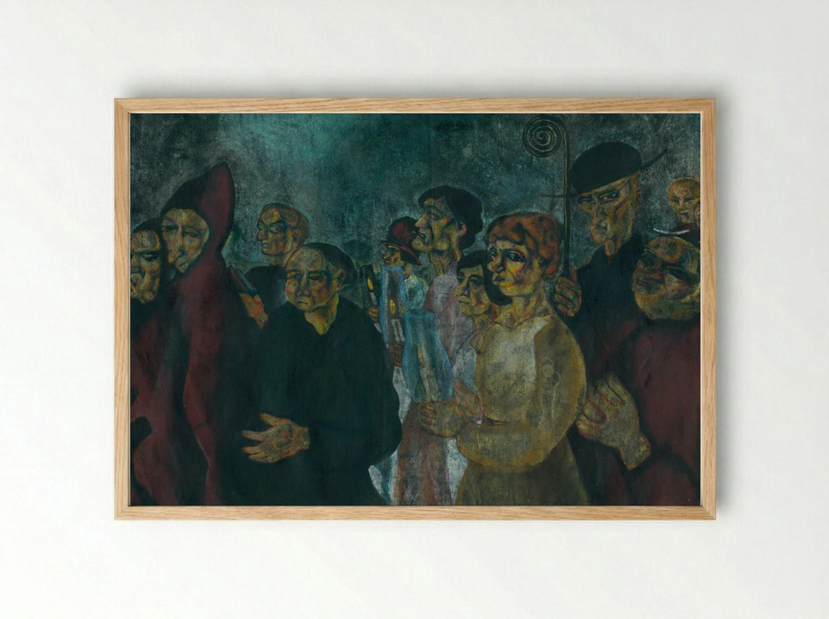 Procession of Virgins - Konstantin Bauer - Framed Print Wood