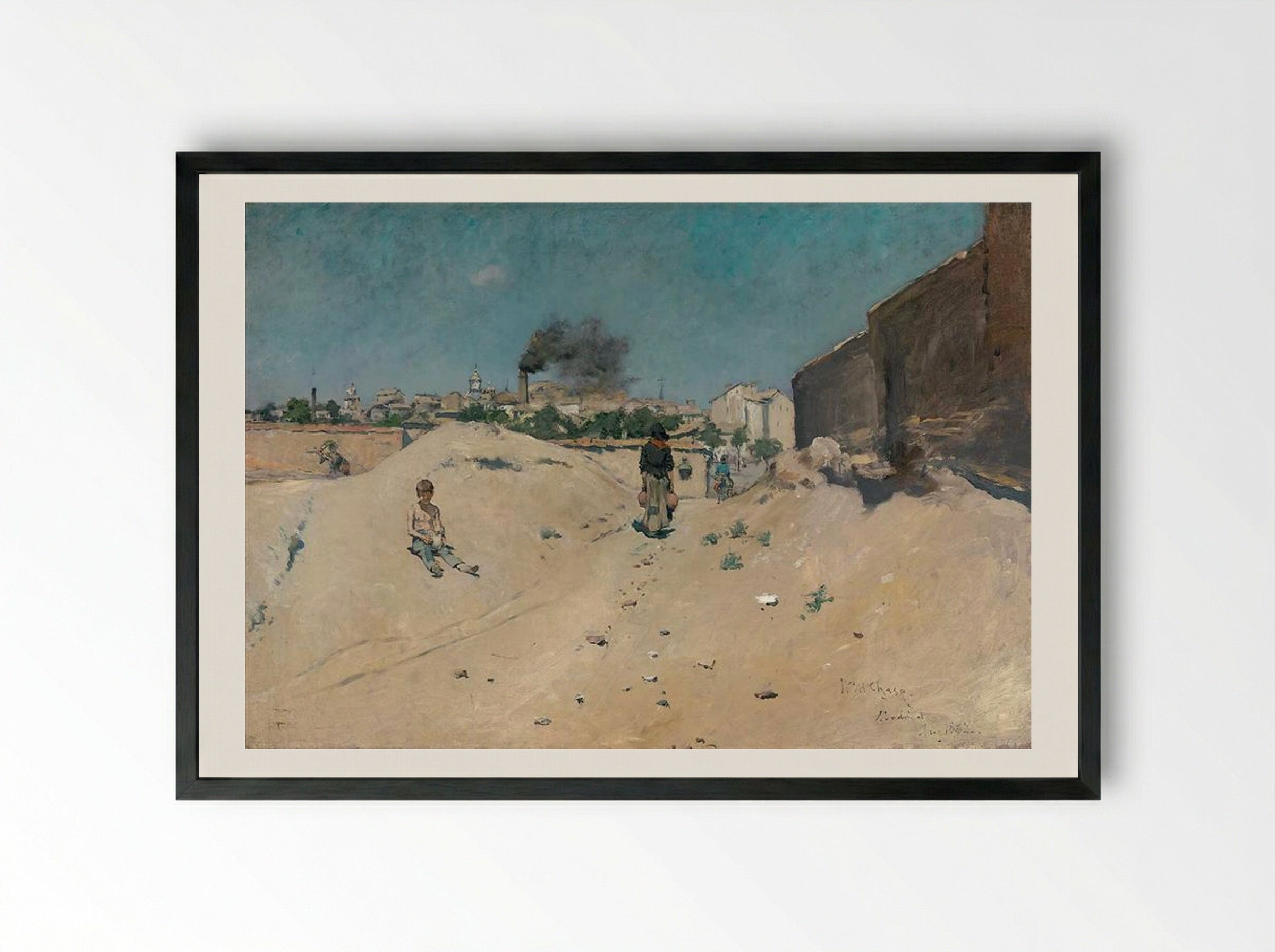 The Outskirts of Madrid - William Merritt Chase - Framed Print Black