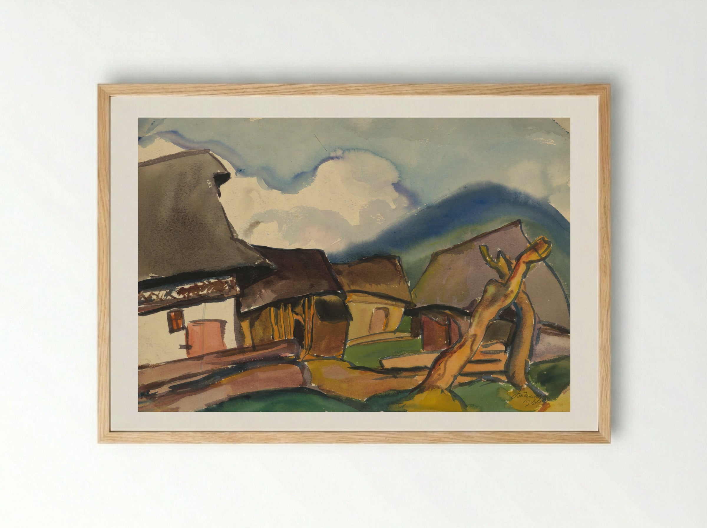 Village Scene - Zolo Palugyay - Framed Print Wood