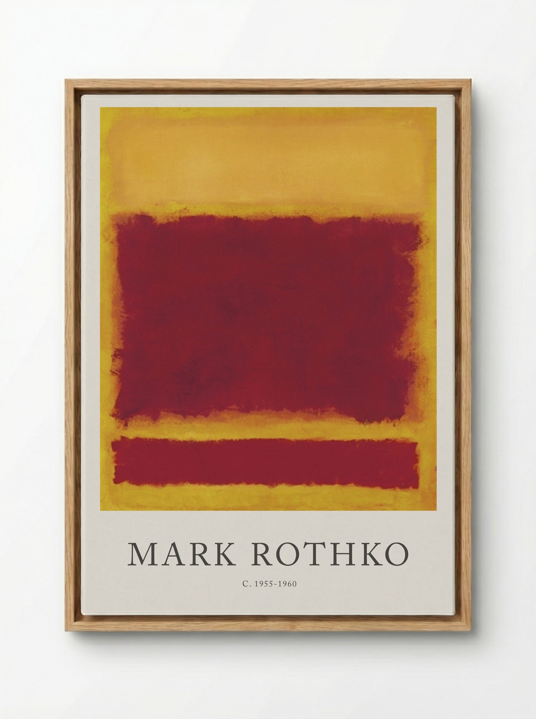 Untitled (Yellow, Red, Yellow) - Mark Rothko - Framed Canvas Wood