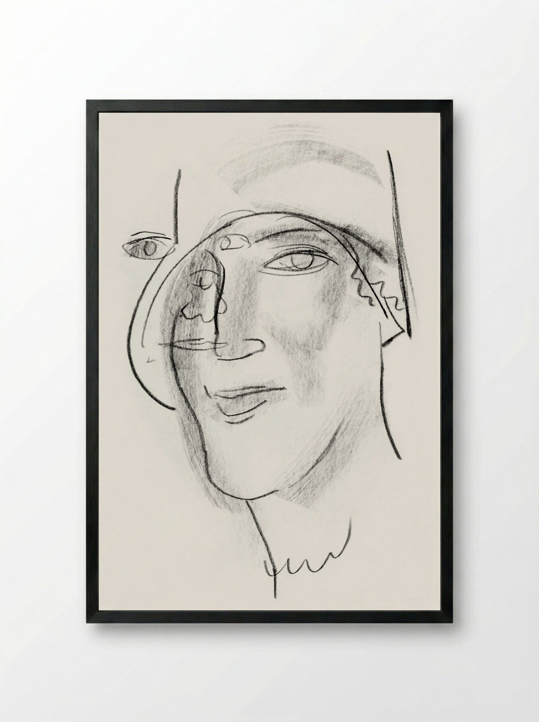 Woman's Head and Face - Leo Gestel - Framed Print Black