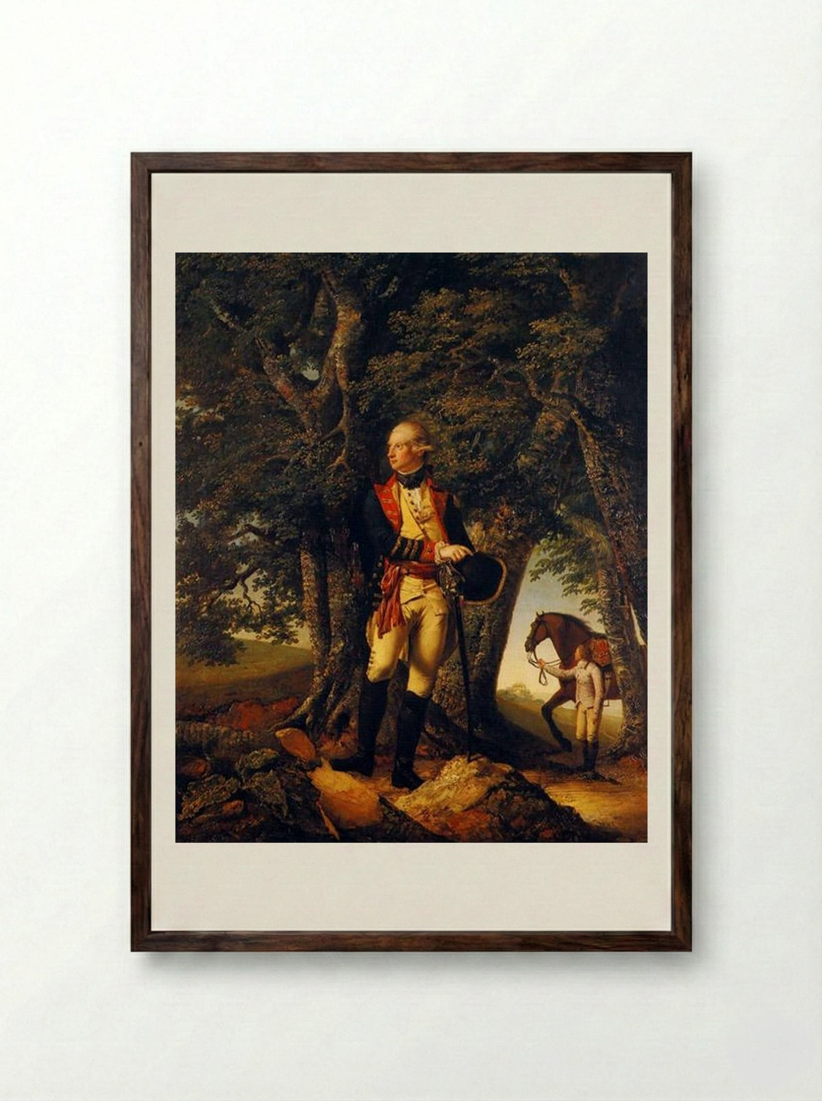 Captain Robert Shore Milnes - Joseph Wright - Framed Print Dark Wood