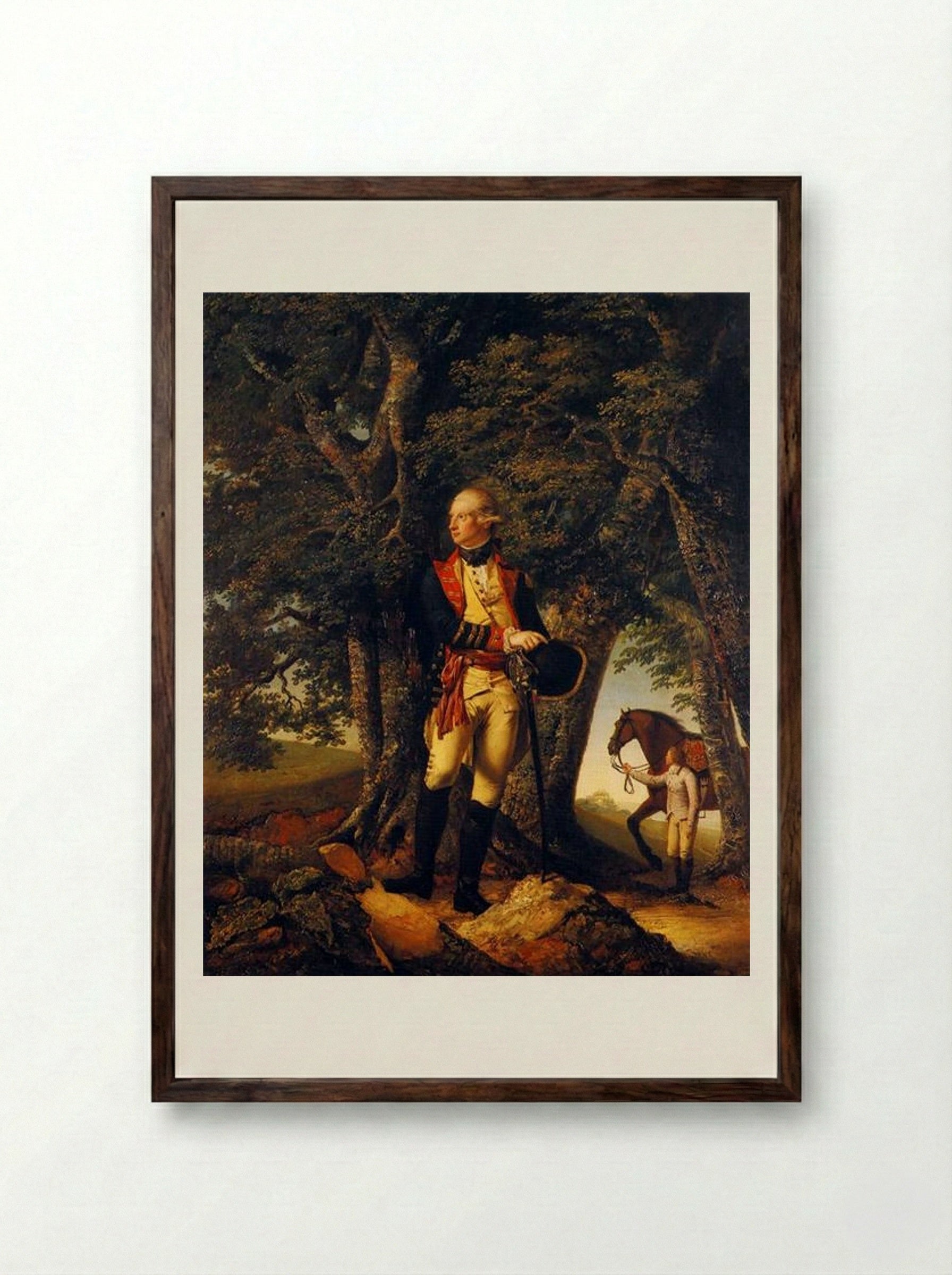 Captain Robert Shore Milnes - Joseph Wright - Framed Print Dark Wood
