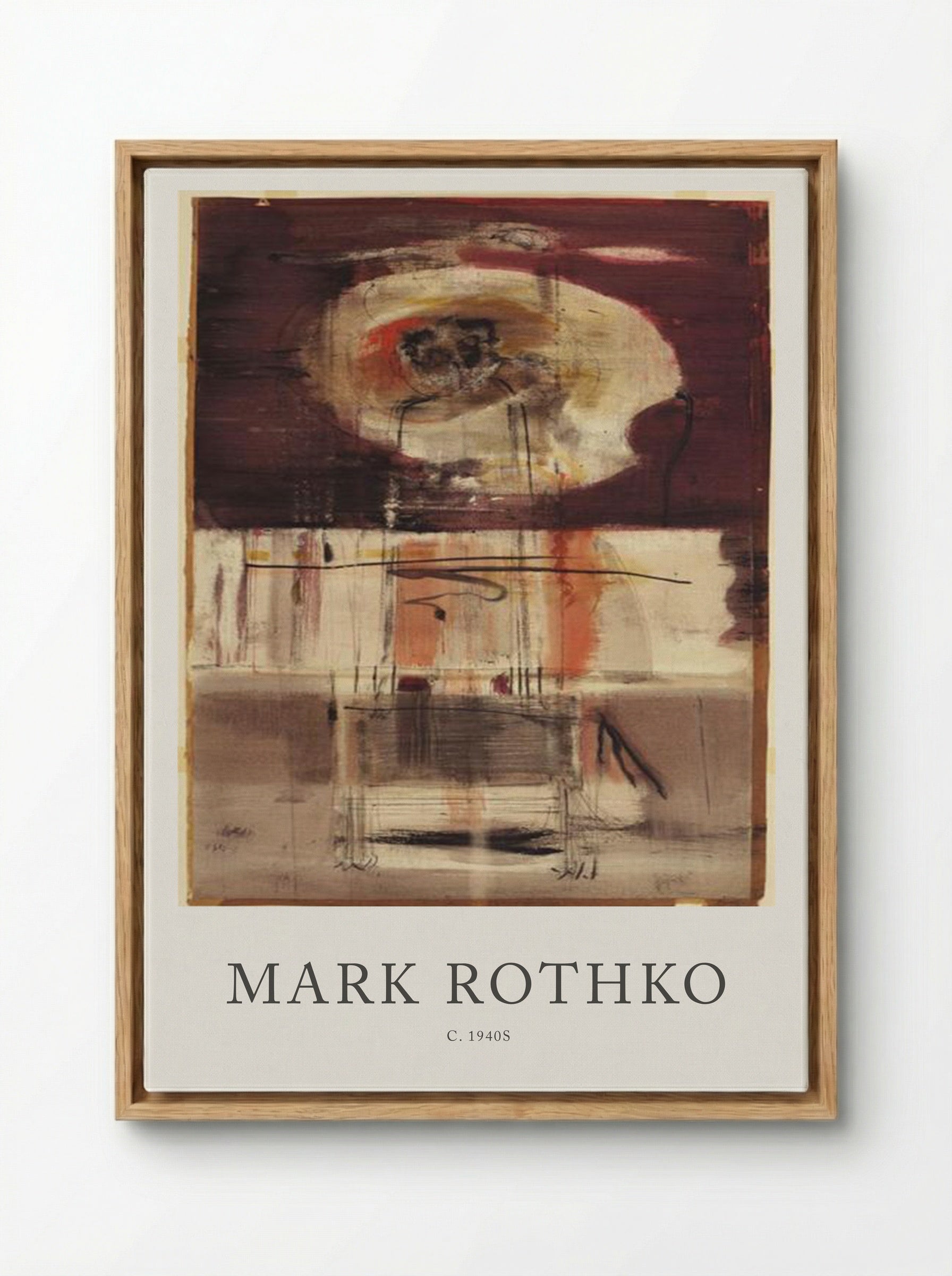 Untitled (Abstract Composition, c. 1940s) - Mark Rothko - Framed Canvas Wood