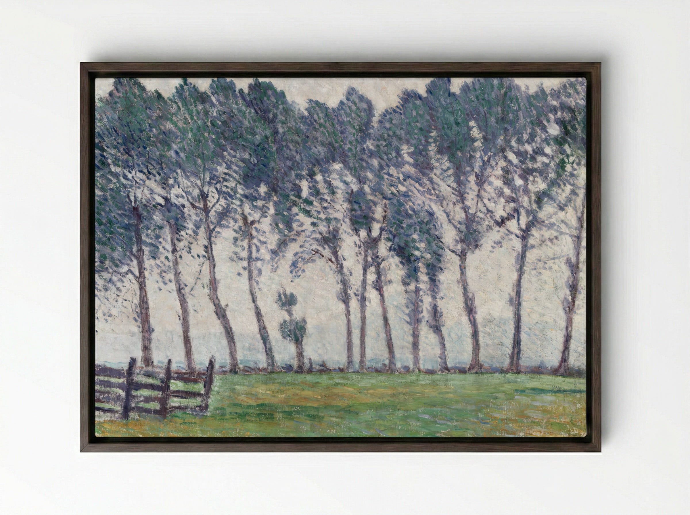 Rainy Weather at Hampton Court - Alfred William Finch - Framed Canvas Dark Wood