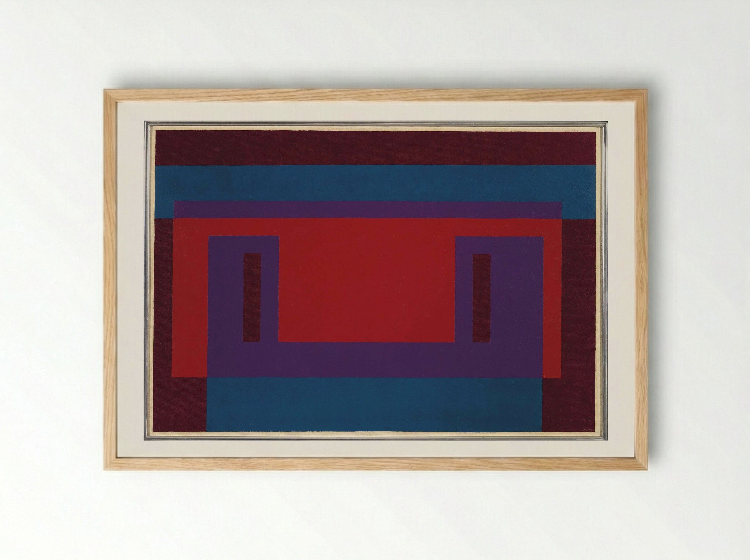 Homage to the Square: Red Wall - Josef Albers - Framed Print Wood