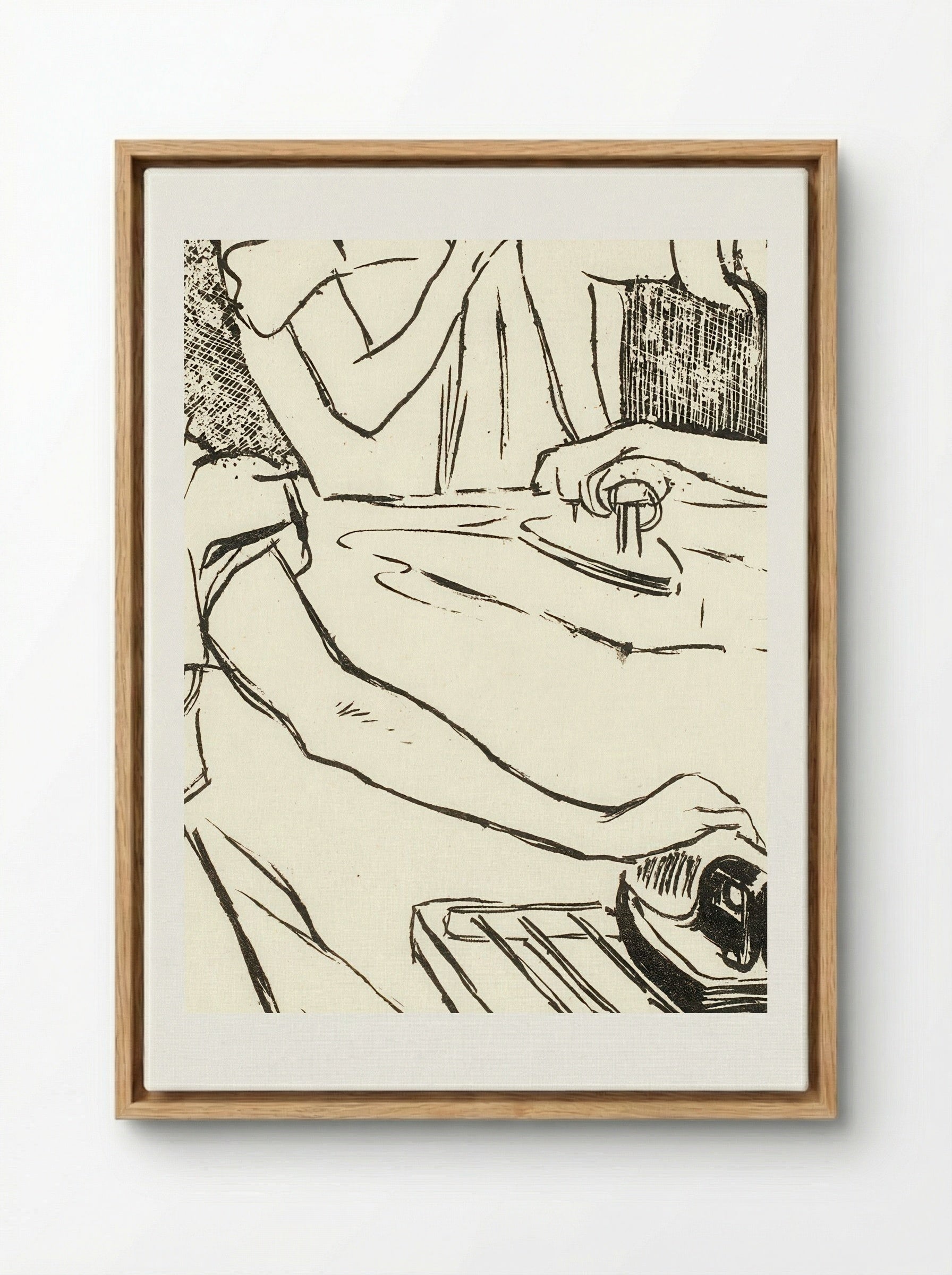 Les Blanchisseuses - Théophile Alexandre Steinlen - Framed Canvas Wood