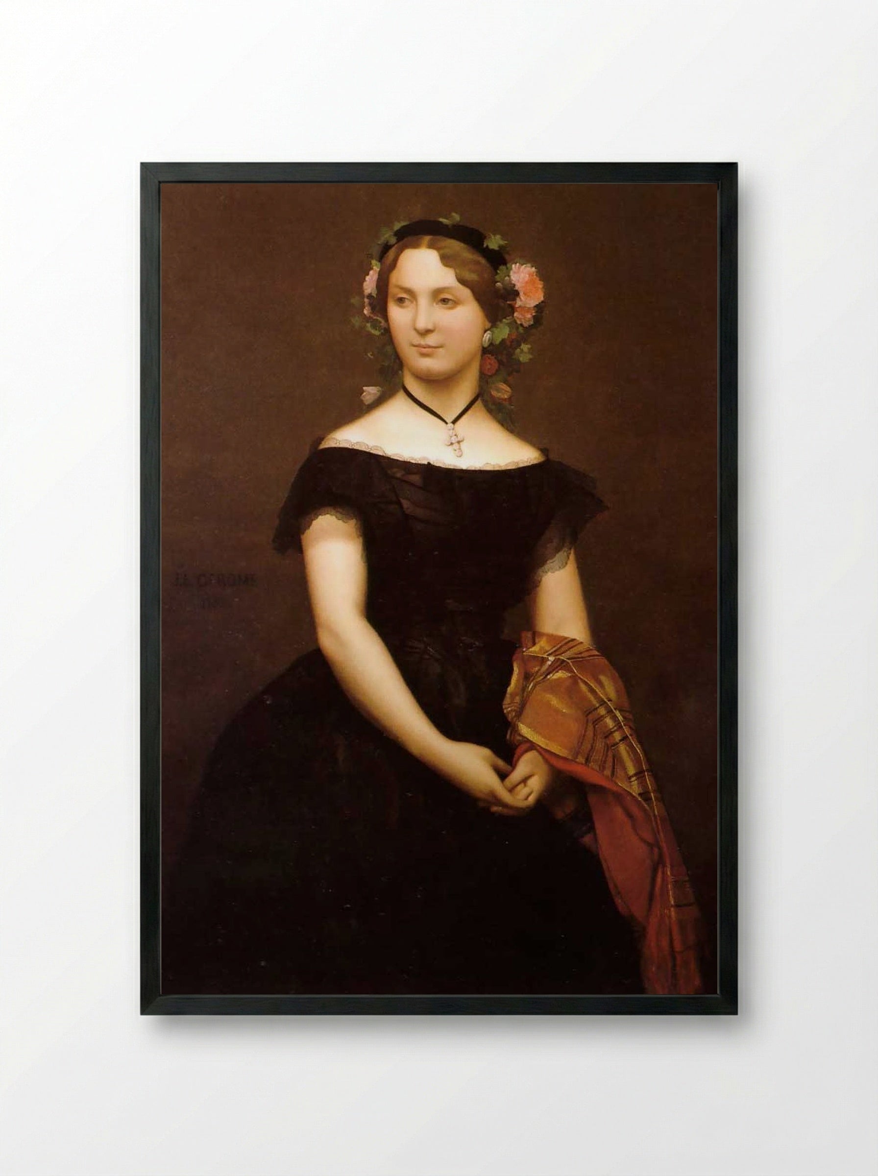 Portrait of Mille Durand - Jean-Léon Gérôme - Framed Print Black