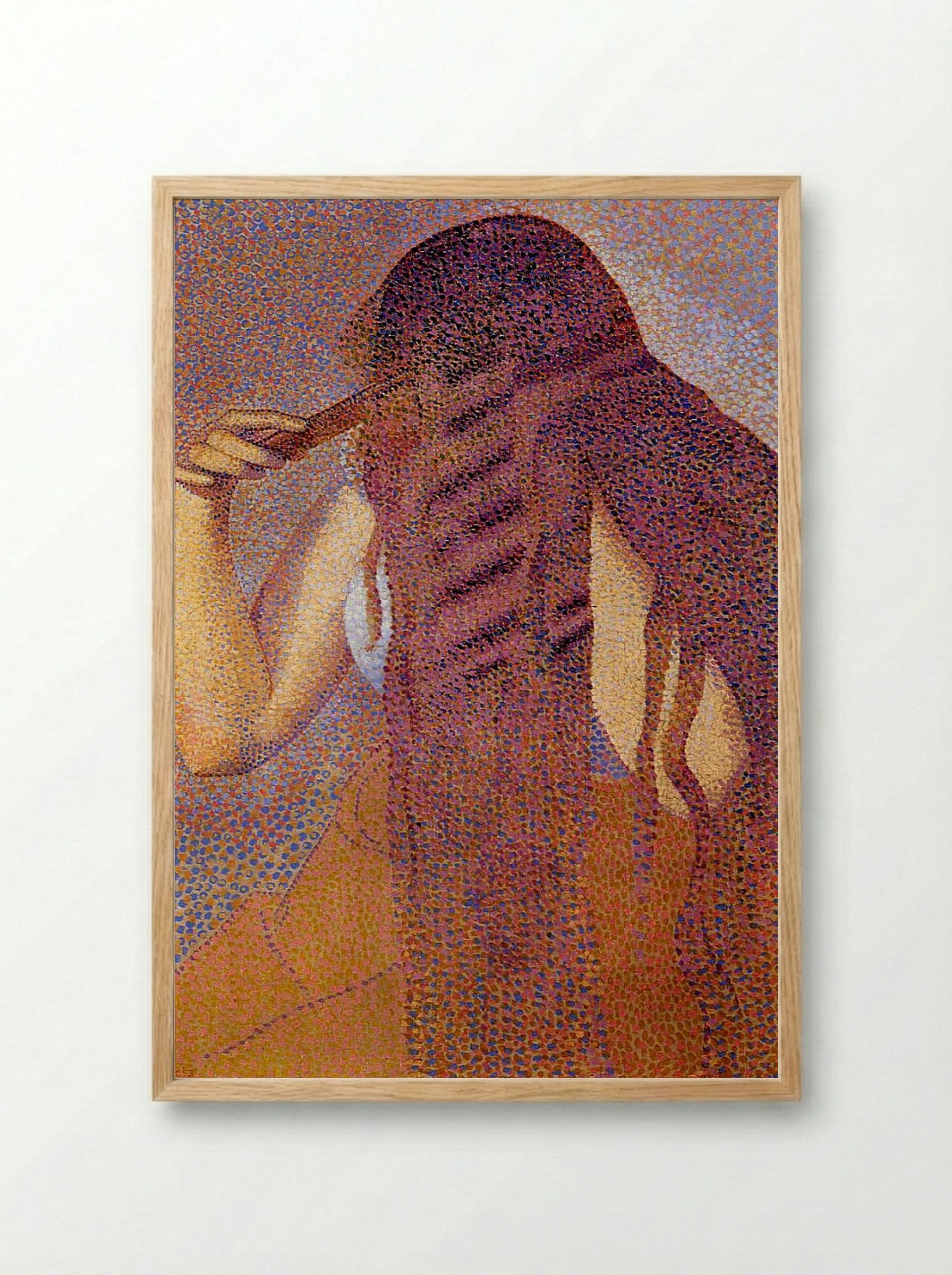 La Coiffure (The Hair) - Georges Seurat - Framed Print Wood