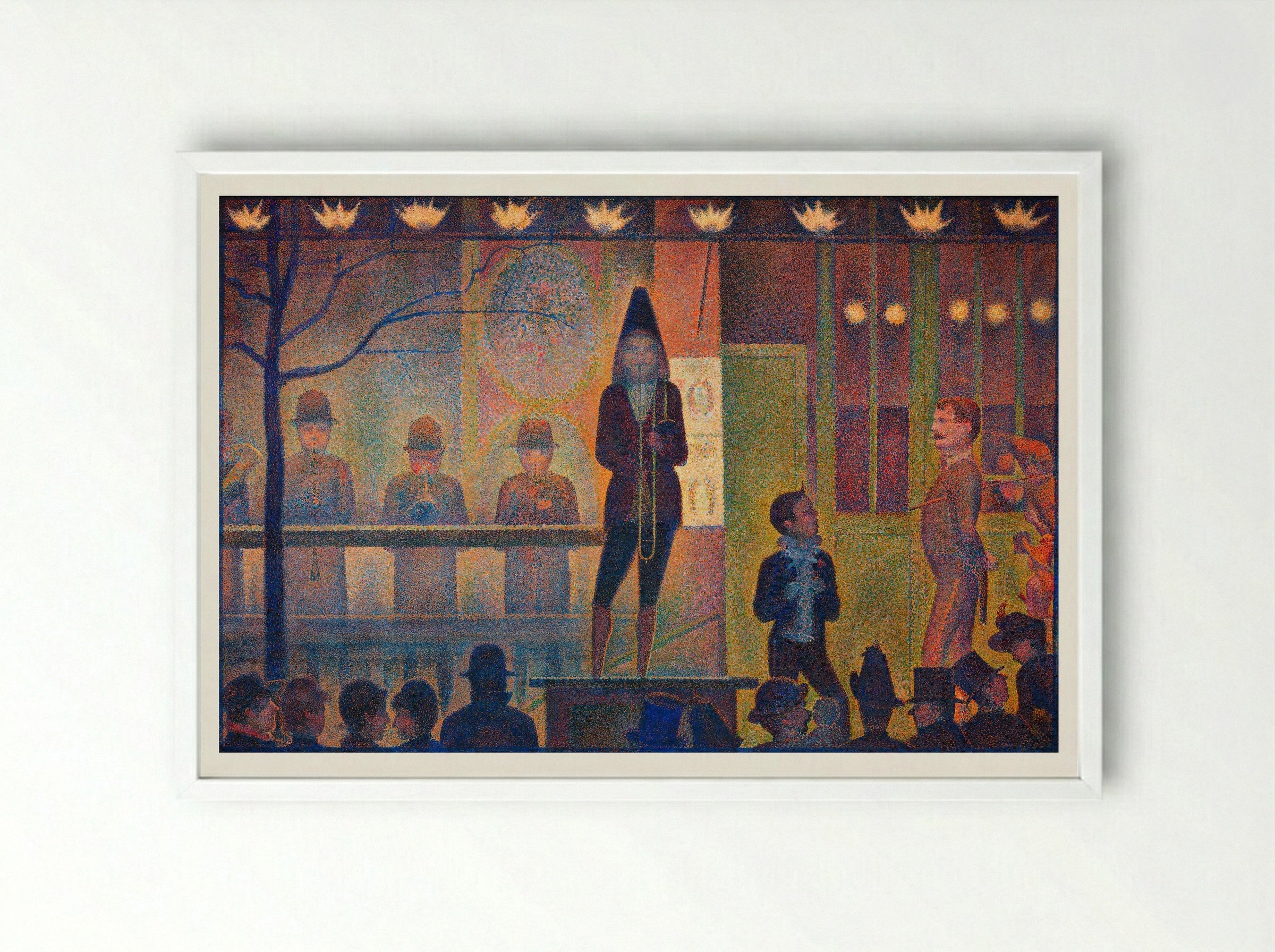 Circus Sideshow (Parade de Cirque) - Georges Seurat - Framed Print White