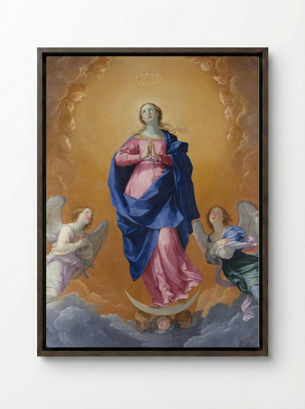 The Immaculate Conception - Guido Reni - Framed Canvas Dark Wood
