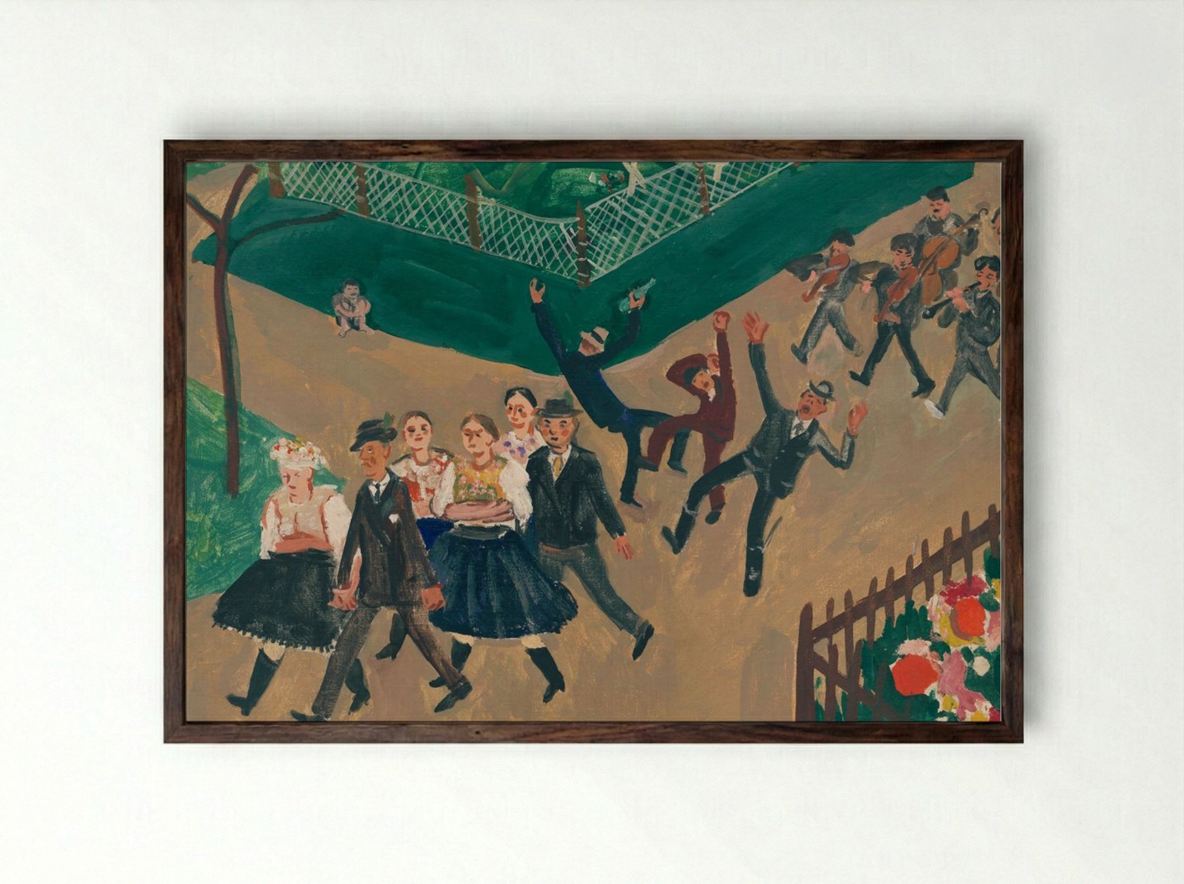 Wedding Procession - Cyprián Majerník - Framed Print Dark Wood
