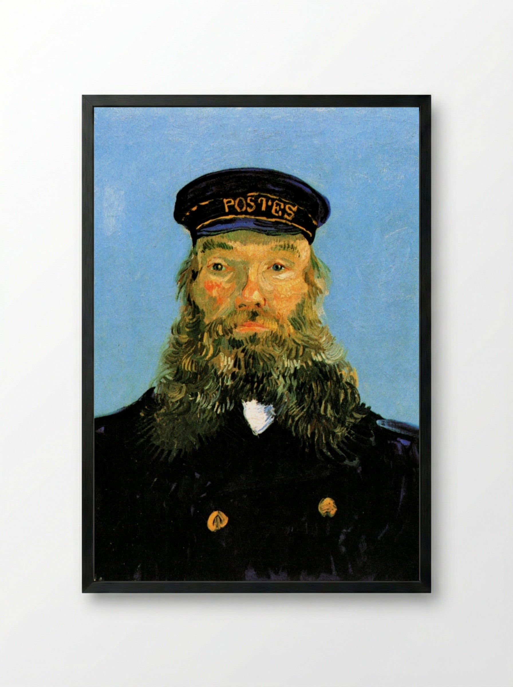 Portrait of Postman Roulin - Vincent van Gogh - Framed Print Black
