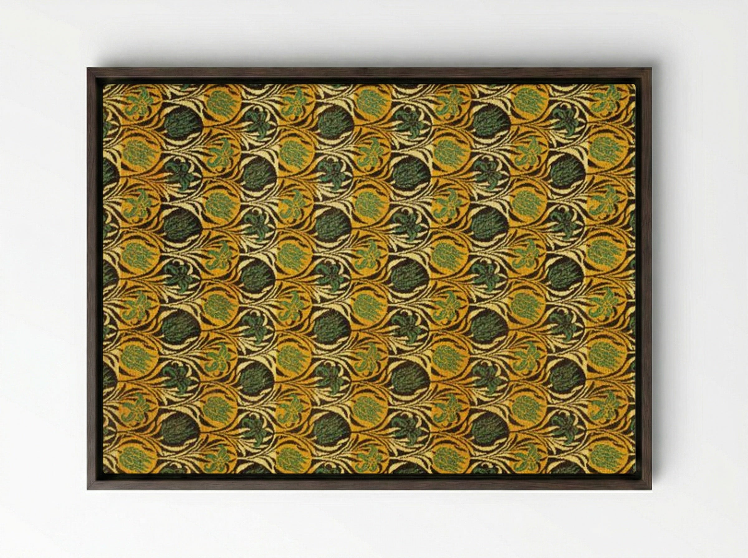 Tulip and Lily - William Morris - Framed Canvas Dark Wood
