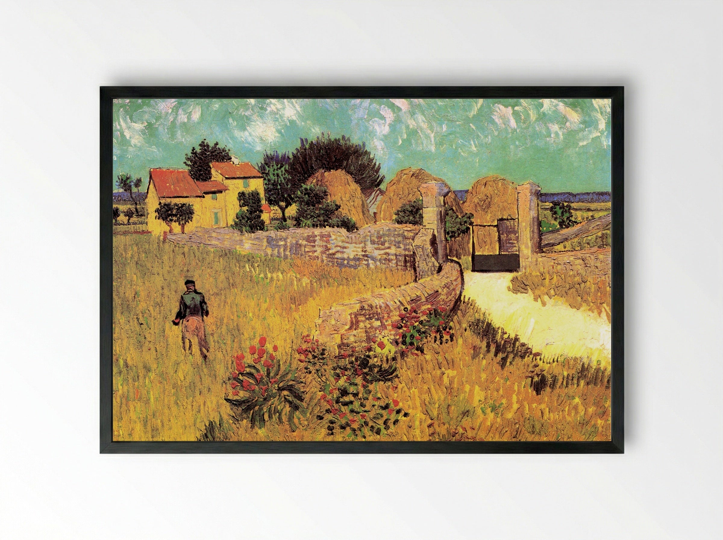 Farmhouse in Provence - Vincent van Gogh - Framed Print Black