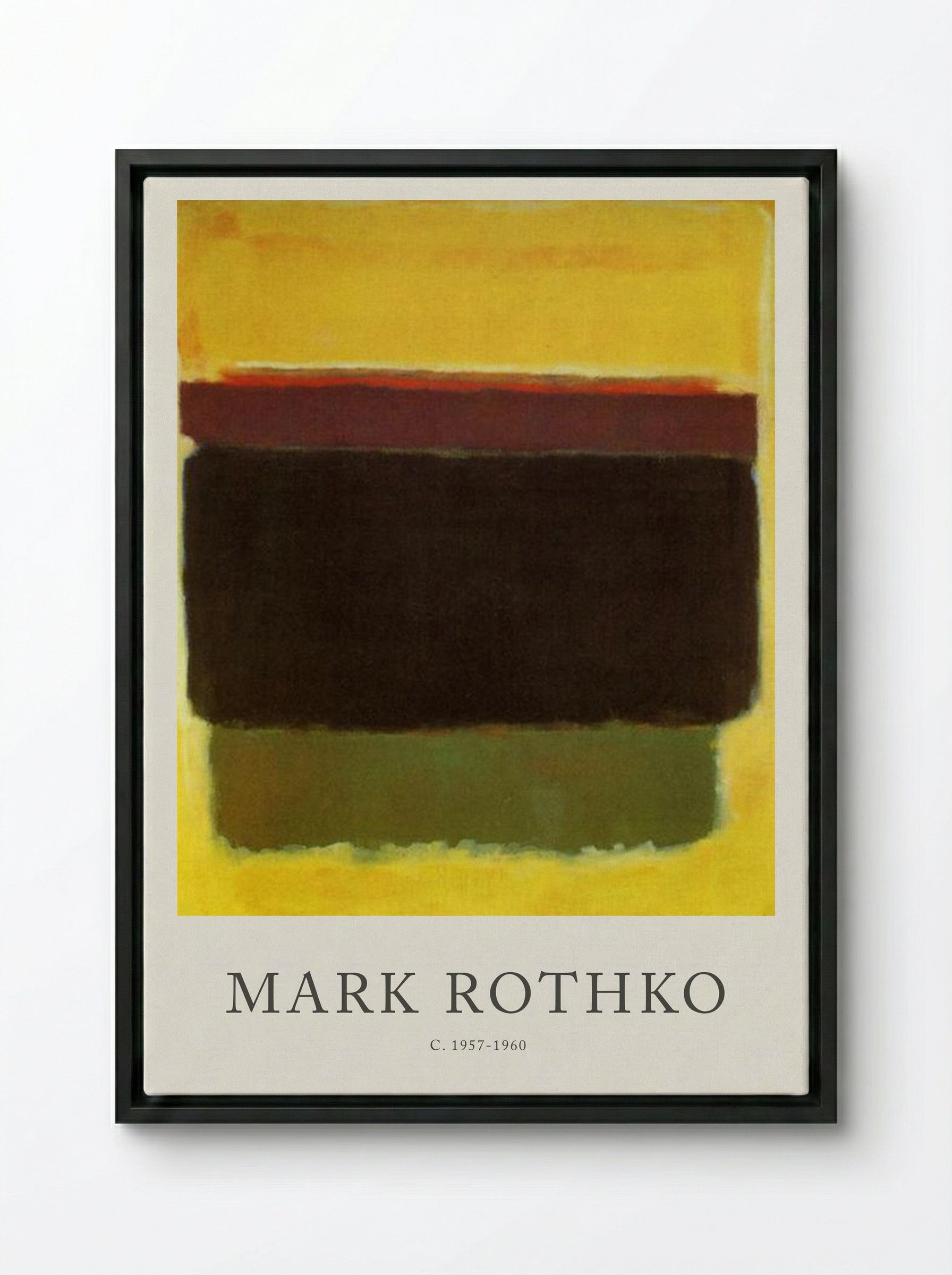 Untitled (Colour Field Painting) - Mark Rothko - Framed Canvas Black