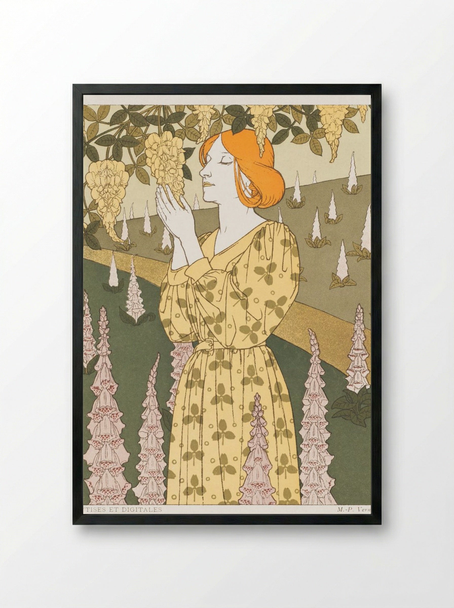 Cytises et Digitales - Maurice Pillard Verneuil - Framed Print Black