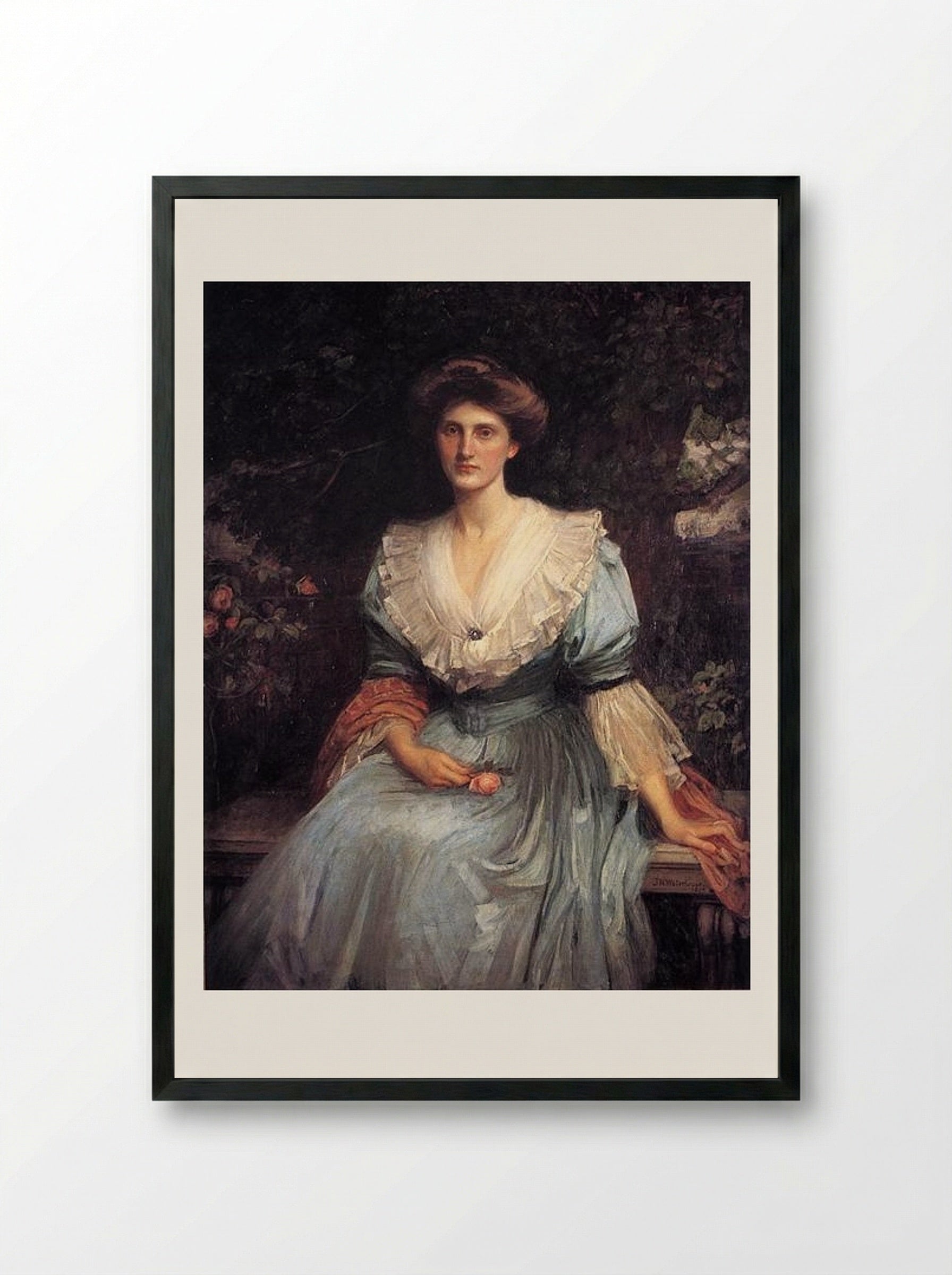 Lady Violet Henderson - John William Waterhouse - Framed Print Black
