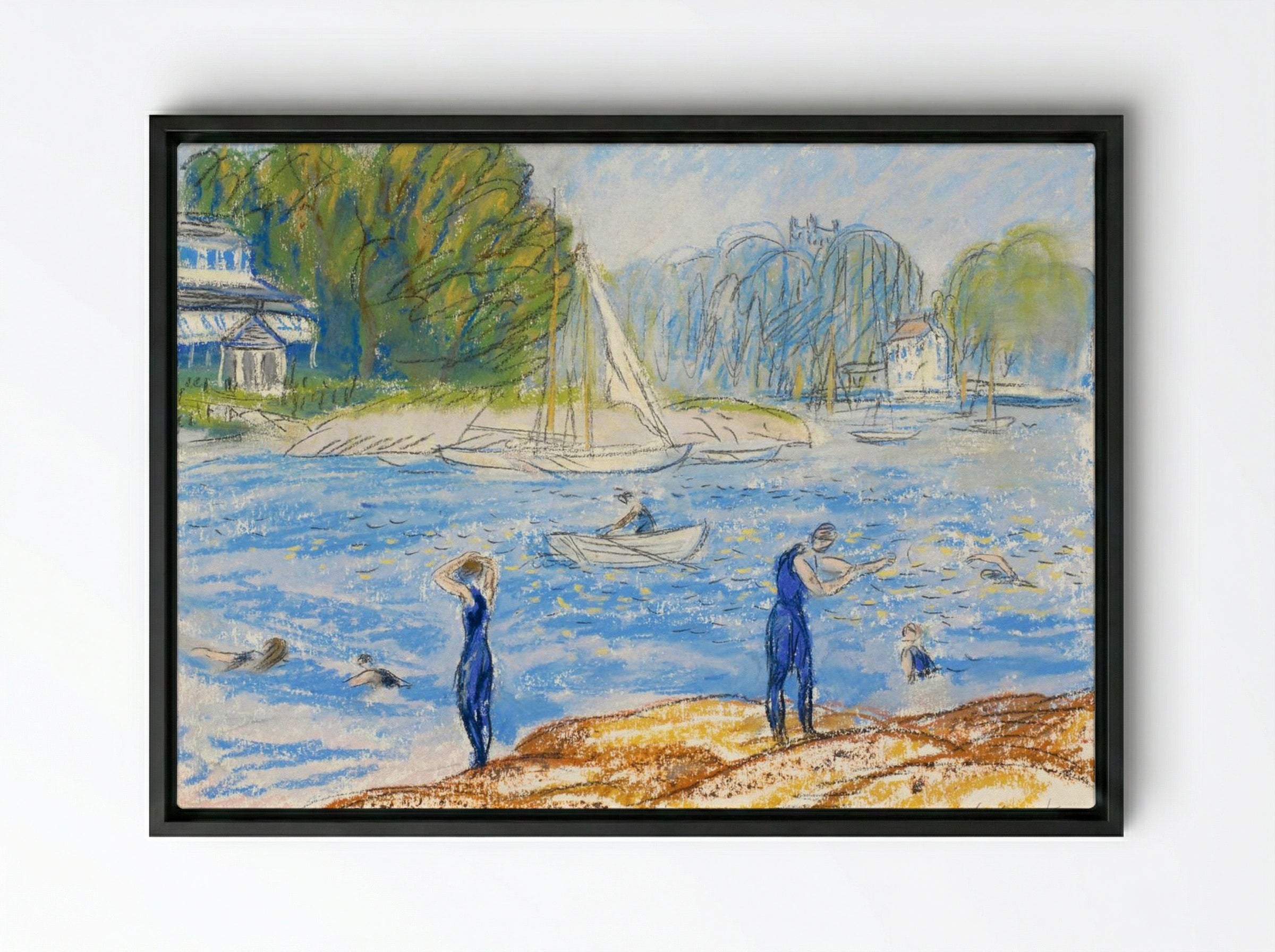 Bathers, Annisquam - William James Glackens - Framed Canvas Black