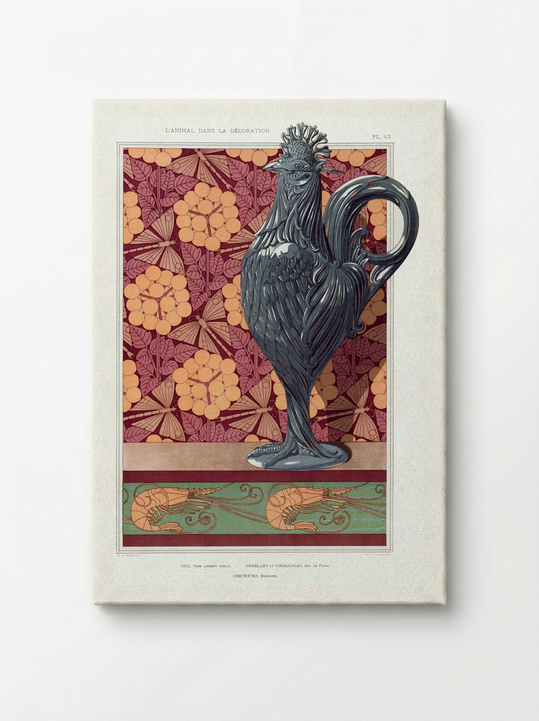 Crevettes, Bordure (from L'animal dans la décoration) - Maurice Pillard Verneuil - Canvas