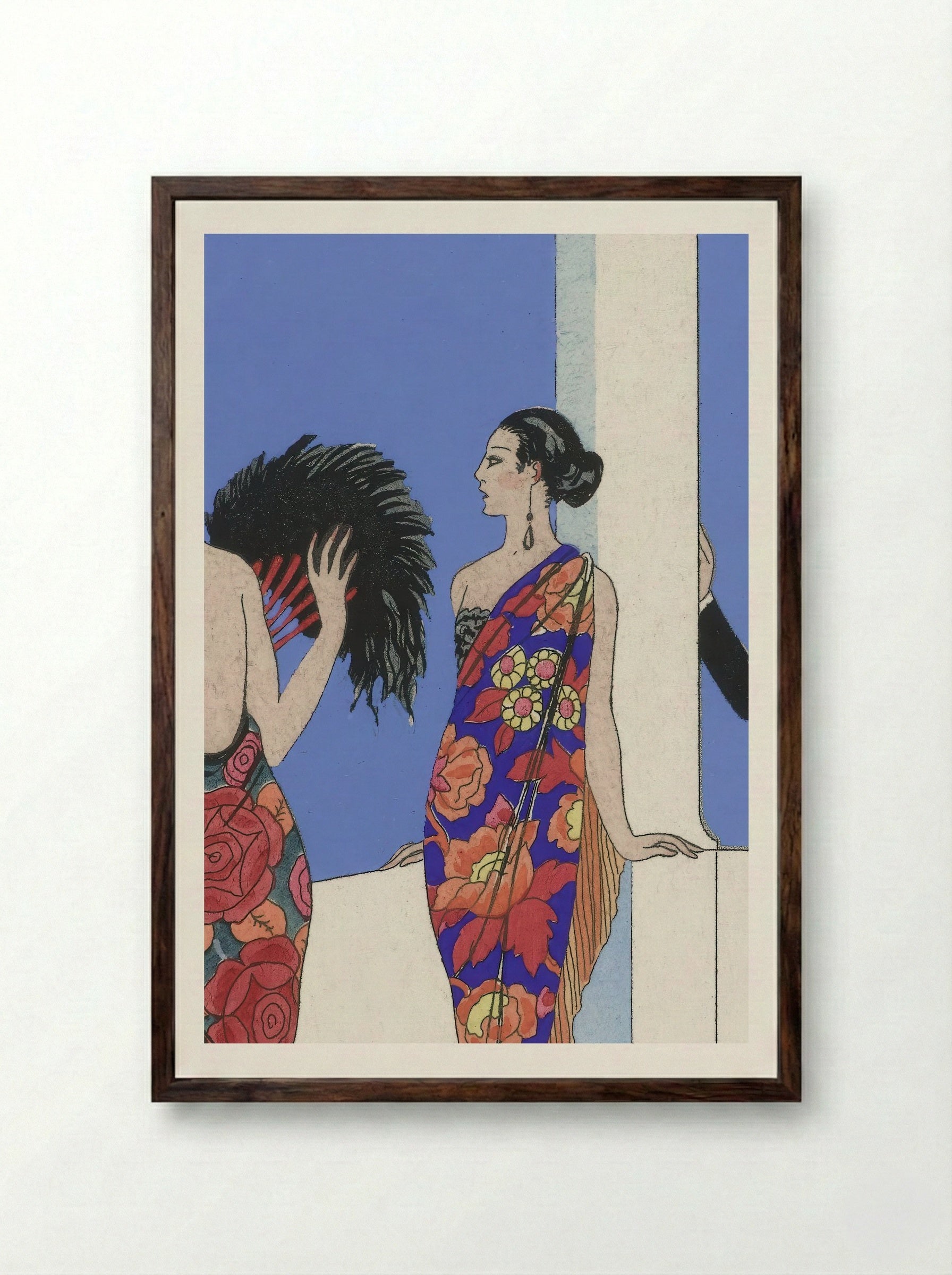 Le Goût des Châles - George Barbier - Framed Print Dark Wood