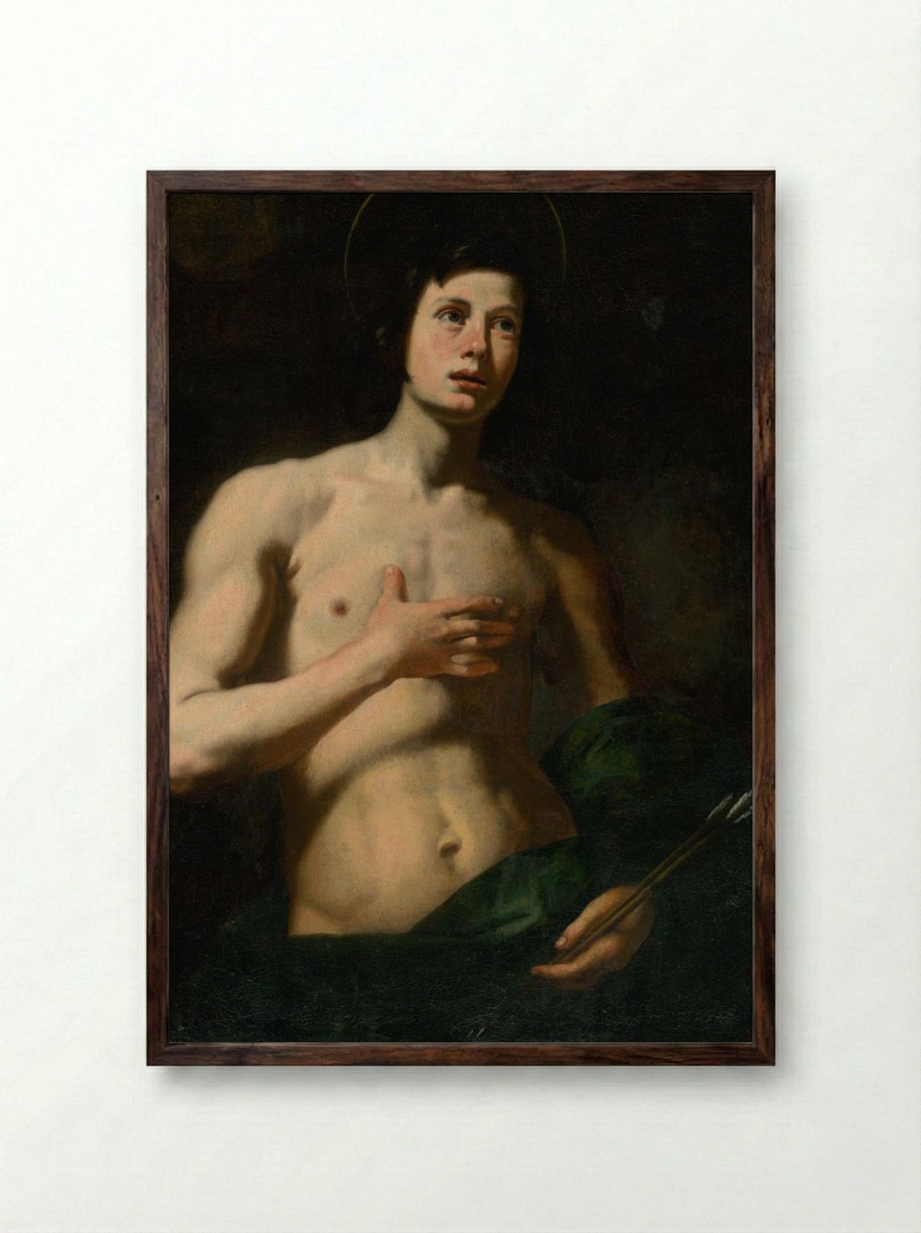 Saint Sebastian - Lorenzo Lippi - Framed Print Dark Wood