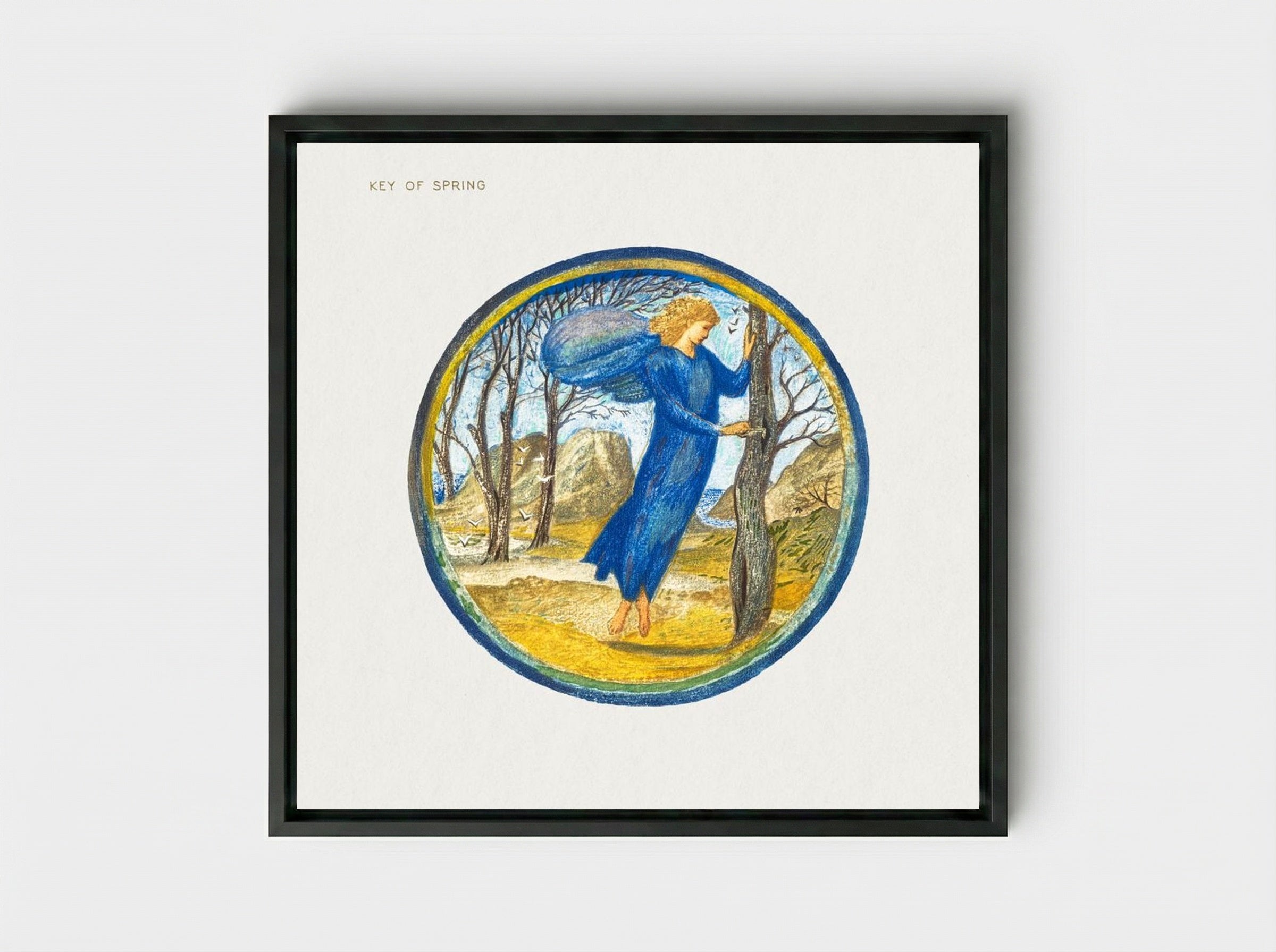 Key of Spring - Edward Burne-Jones - Framed Canvas Black