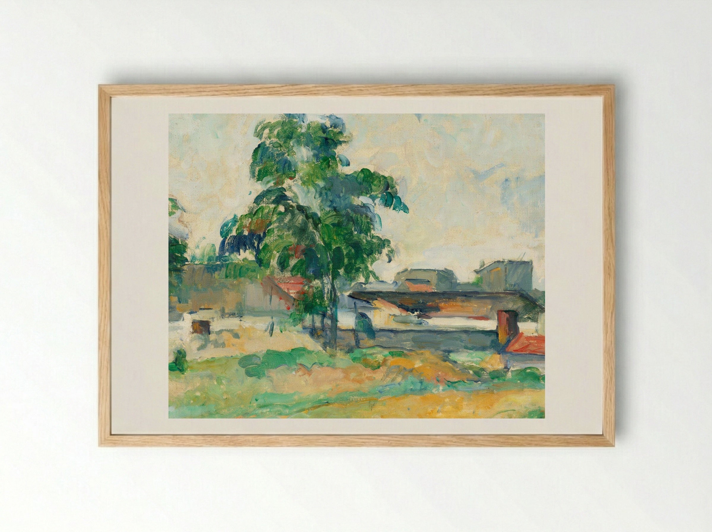 Landscape near Paris - Paul Cézanne - Framed Print Wood