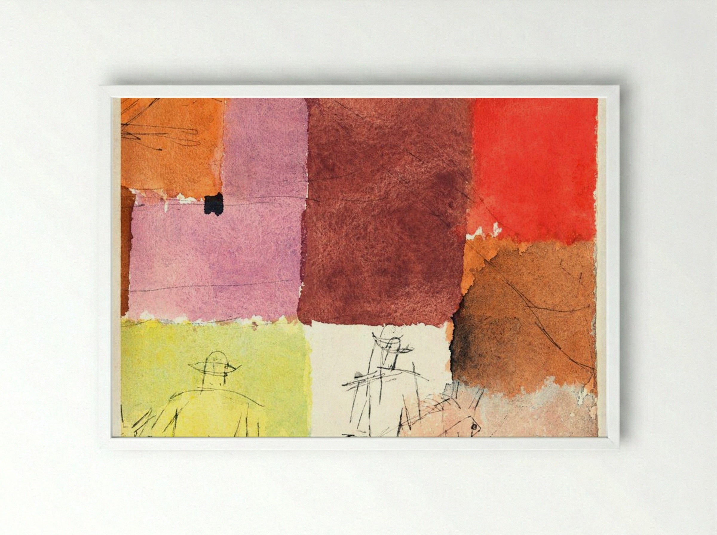Composition with Figures - Paul Klee - Framed Print White