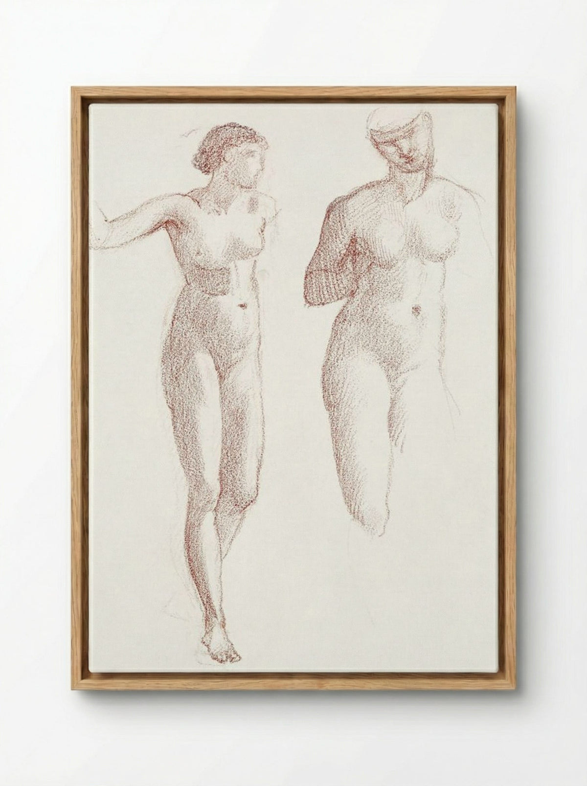 Cupid and Psyche - Female Nude - Two Studies - Edward Burne-Jones - Framed Canvas Wood