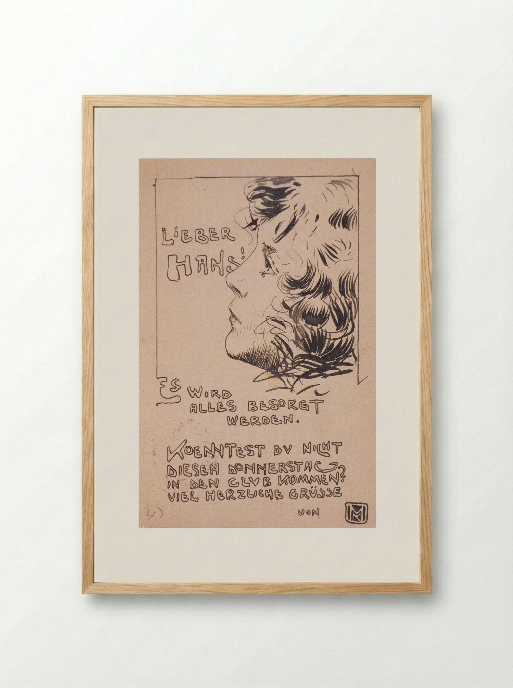 Head of the Girl - Koloman Moser - Framed Print Wood