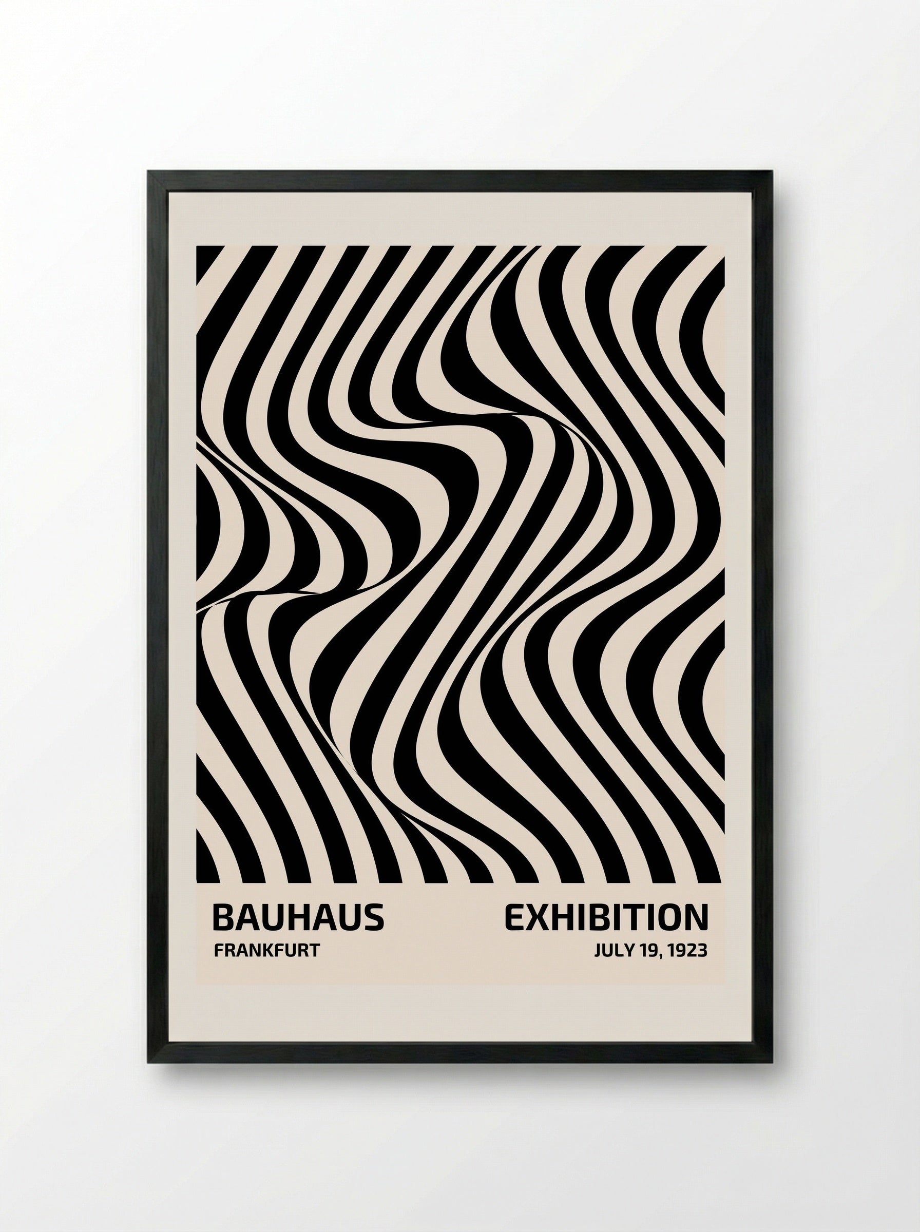 Bauhaus Optical Flow - Frankfurt Exhibition - Framed Print Black